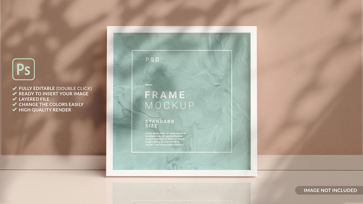 11款方形海报艺术品相片展示相框样机模板 Square Photo Frame Mockup_img_2