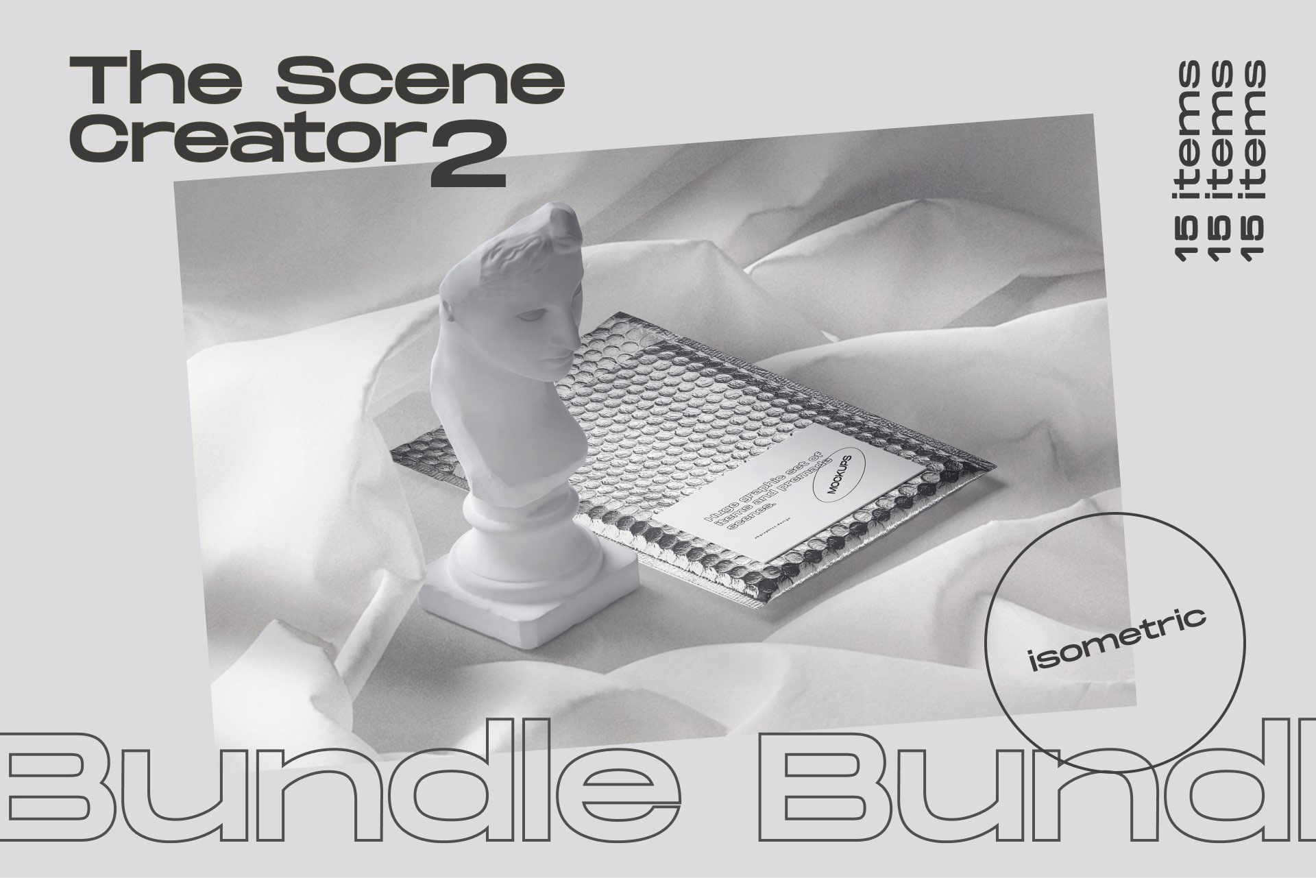 超大优雅奢华品牌VI标志Logo设计办公用品展示贴图样机套装 The Scene Creator 2-Isometric_img_2