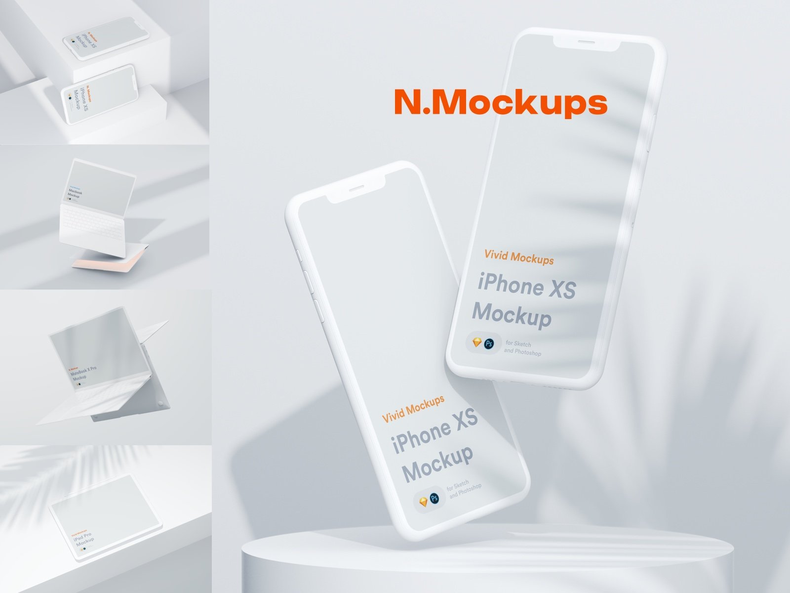 超大网站APP设计陶瓷苹果设备屏幕演示样机模板素材套装 N.Mockups_img_2