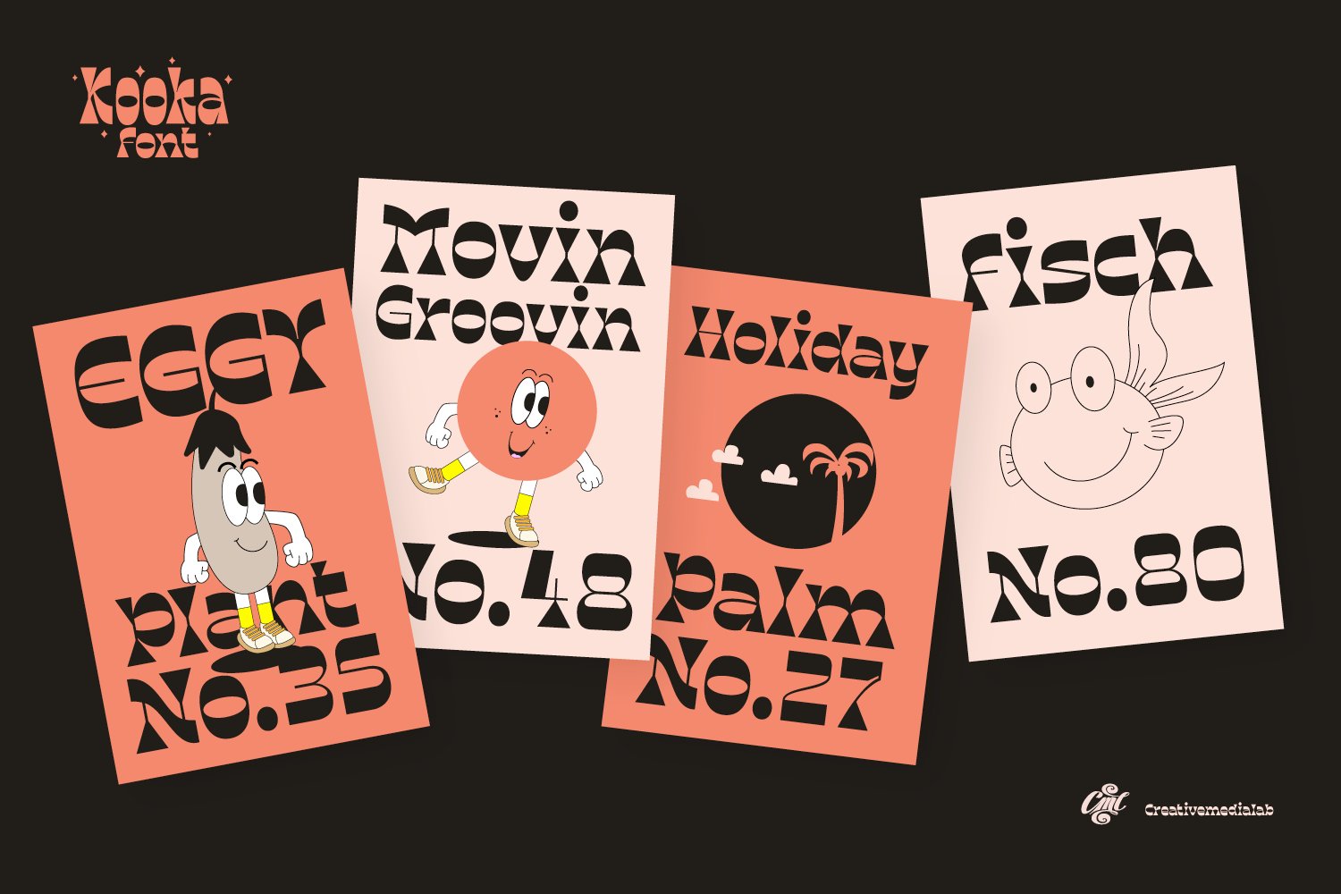 复古卡通海报标题Logo无衬线英文字体设计素材 Kooka Font - Fun Groovy Family_img_2
