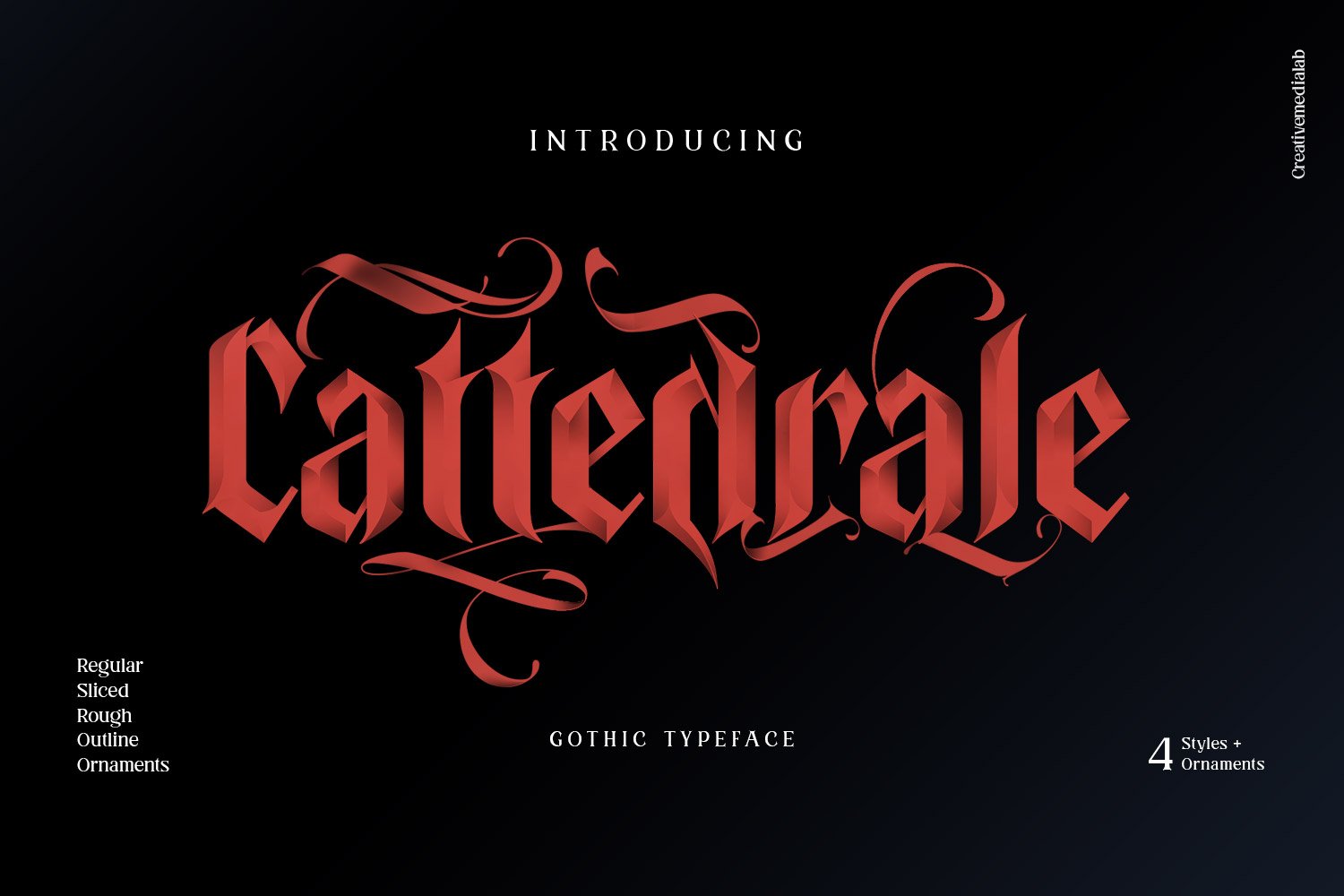 复古哥特式品牌包装标题Logo装饰英文字体设计素材 Cattedrale - Gothic Blackletter_img_2