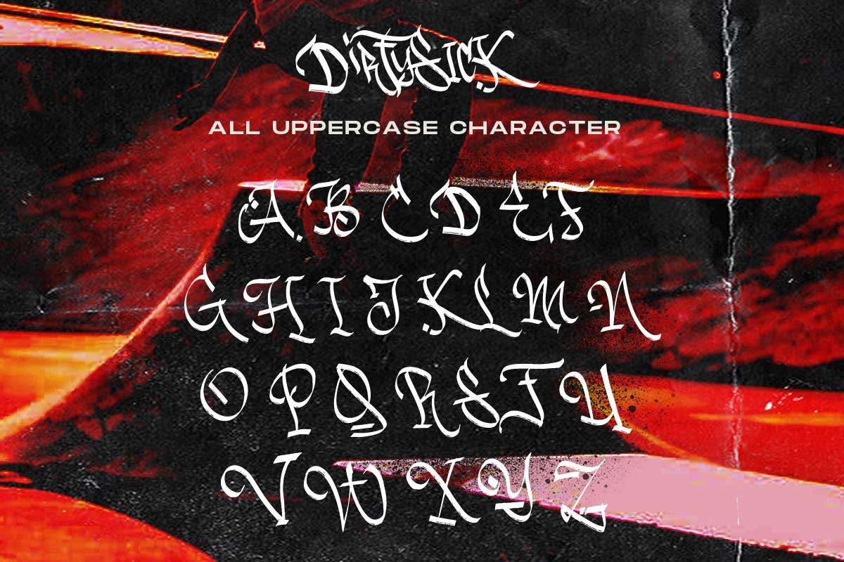 潮流街头涂鸦嘻哈风标题徽标Logo手写英文字体素材 Dirtysick - Graffiti Font_img_2