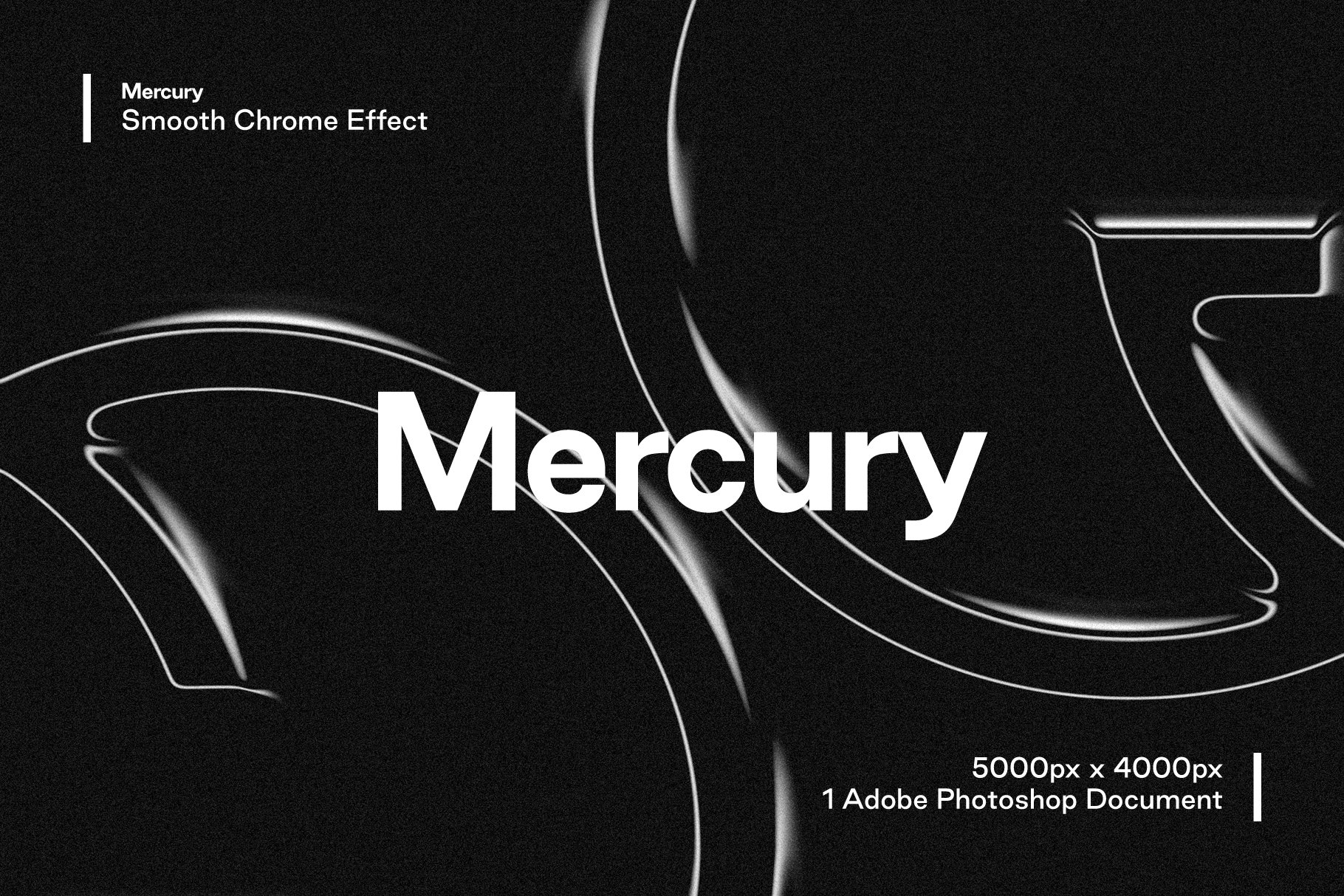 潮流金属质感镀铬3D立体字效果标题Logo商标PS样式模板素材 Mercury - Smooth Chrome Effect_img_2