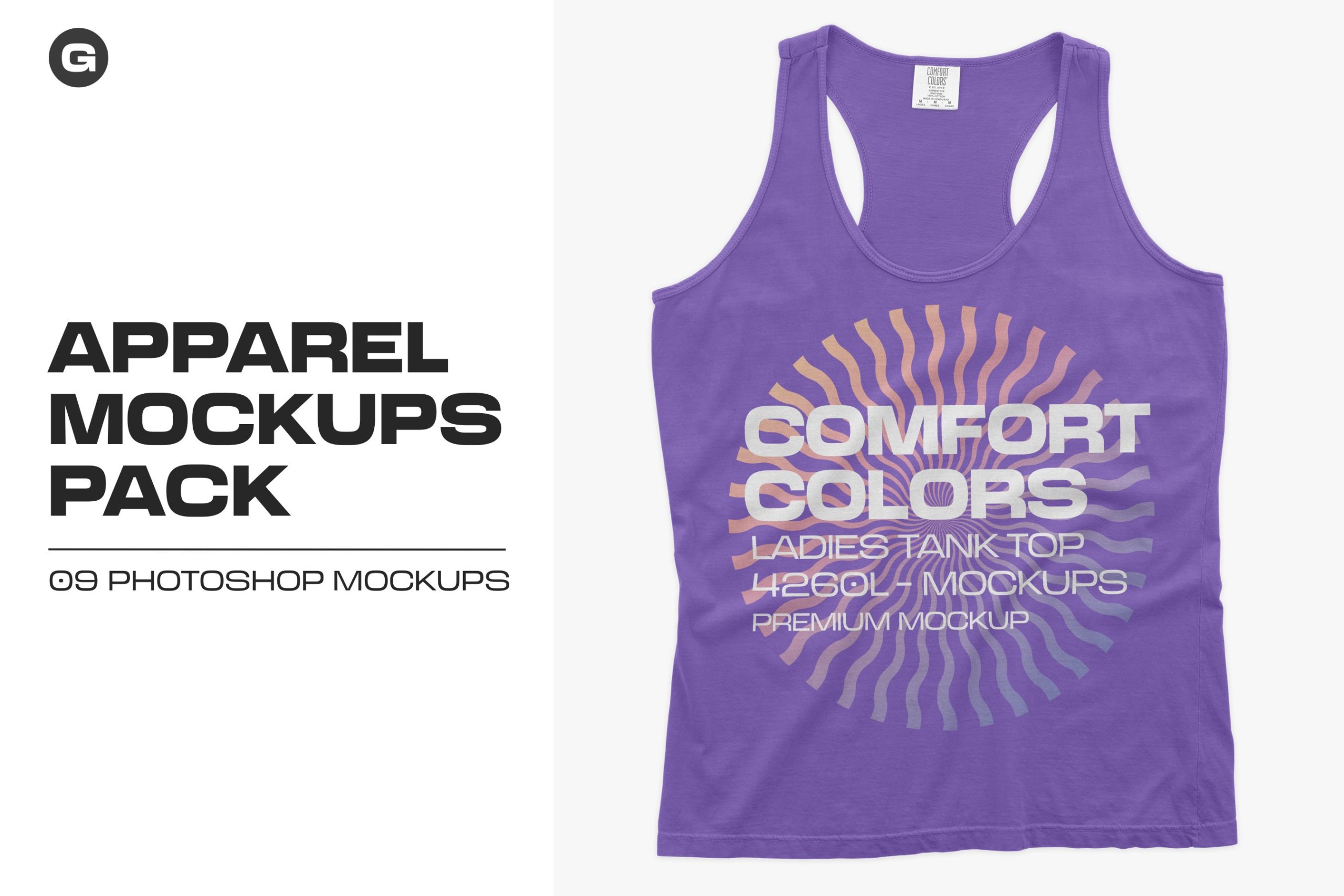 9款女士背心印花图案设计展示PS贴图样机模板 Comfort Ladies Tank Top Mockups_img_2