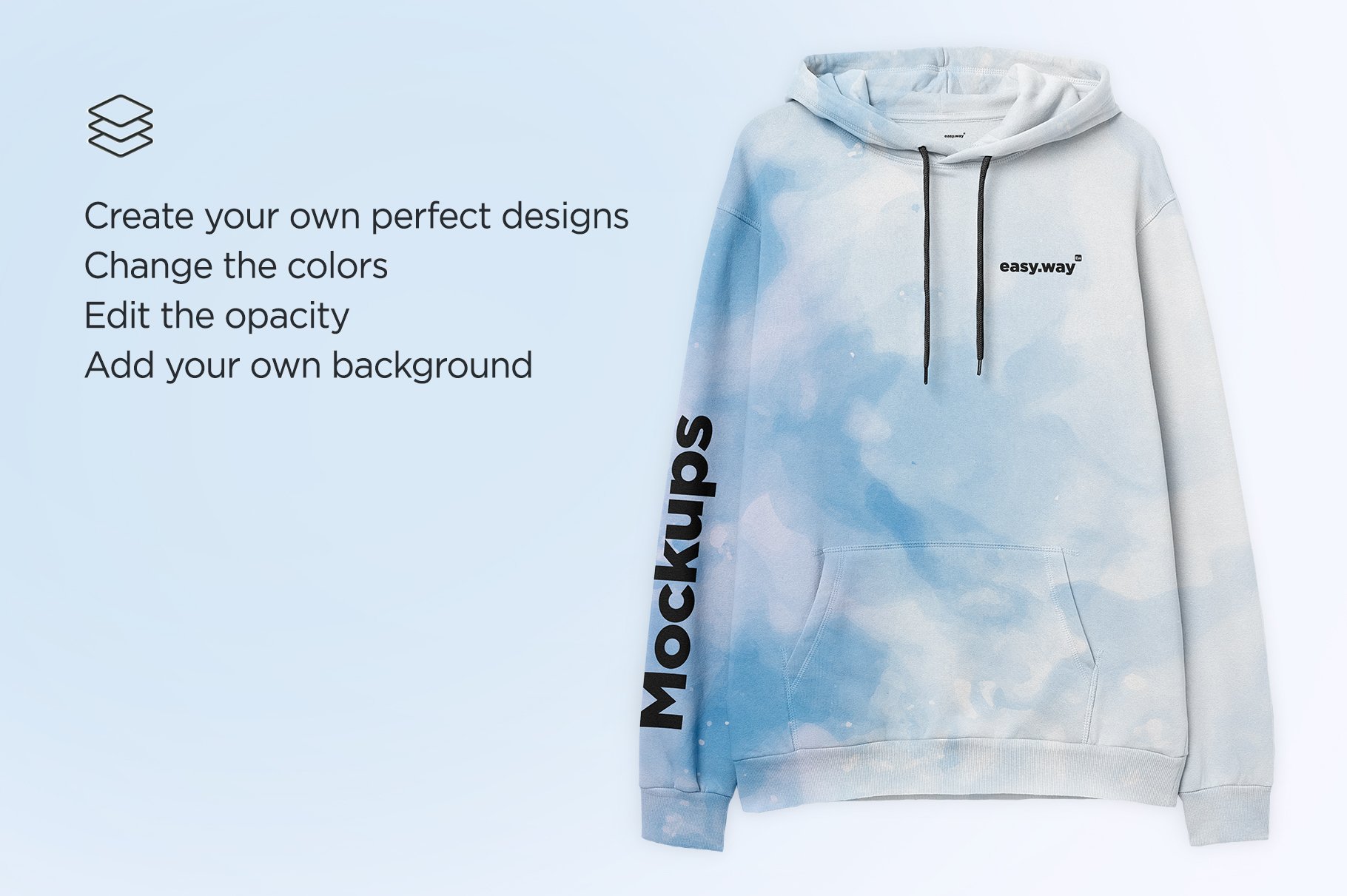 简约连衣帽卫衣印花图案设计展示样机PSD模板 Hooded Sweatshirt PSD Mockup_img_2