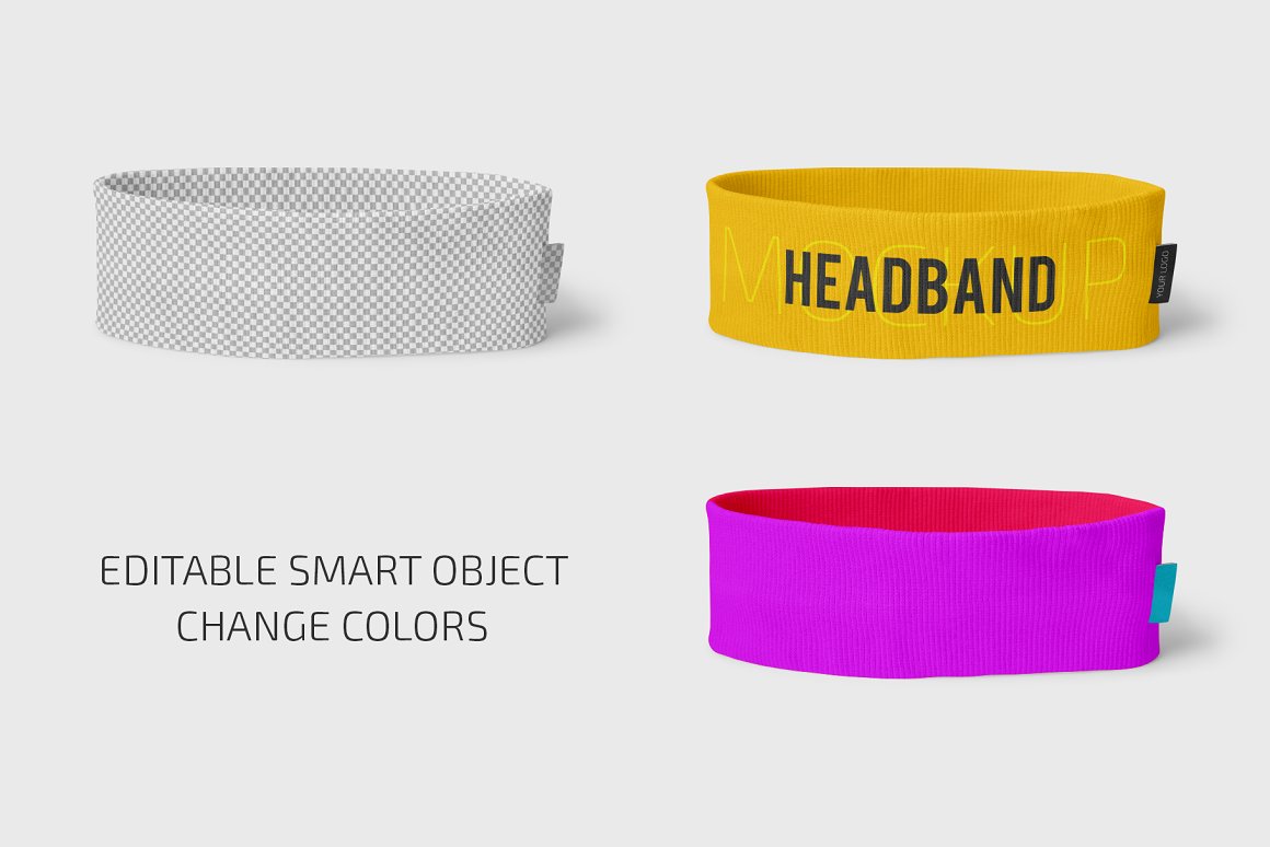 运动头带设计展示样机合集 Headband Mockup Set_img_2