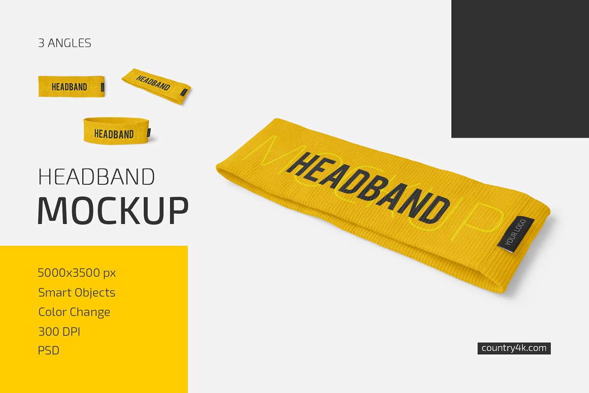 运动头带设计展示样机合集 Headband Mockup Set_img_2