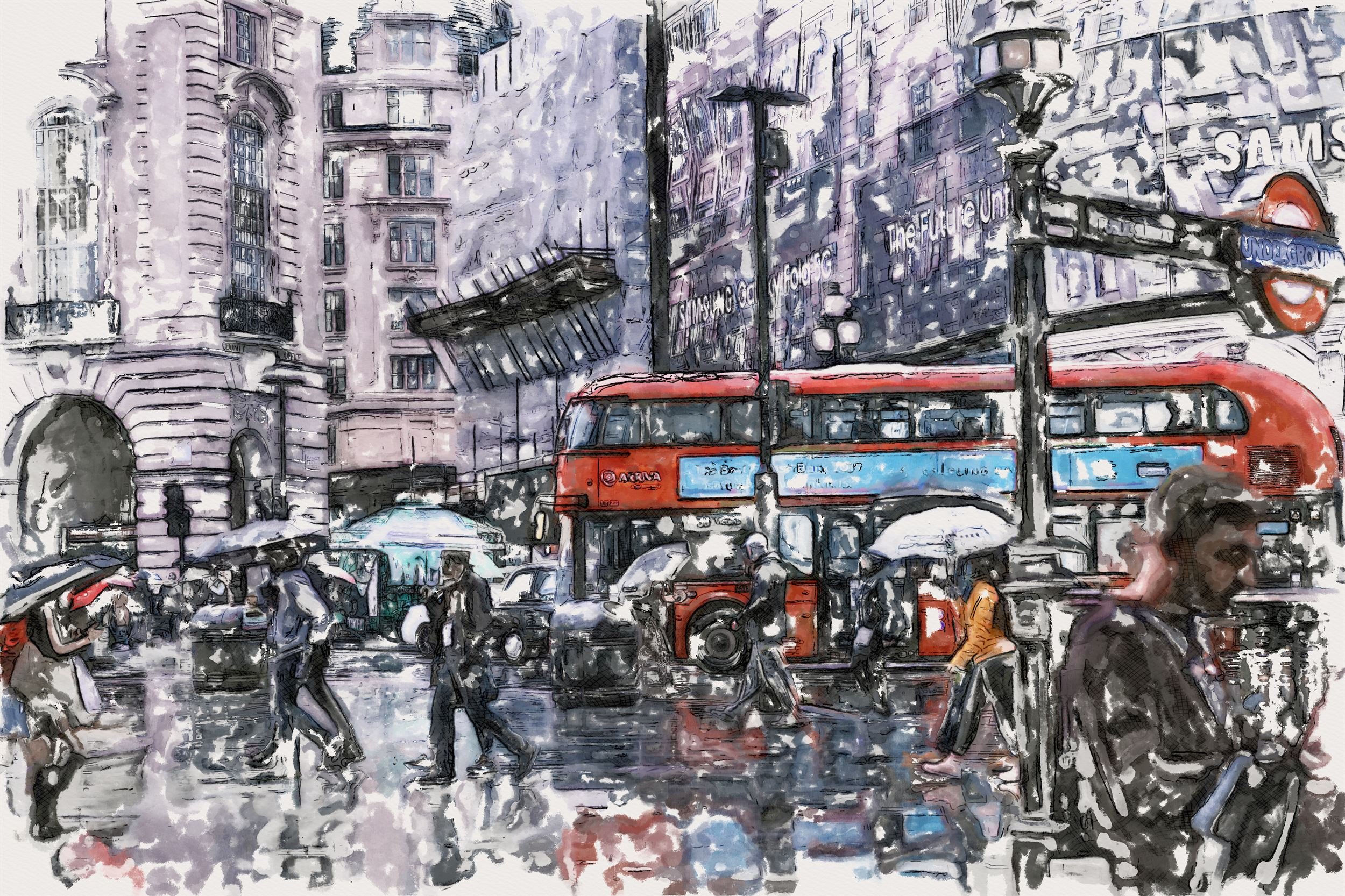 逼真水彩素描效果照片处理特效棱镜PS动作模板 Watercolor Sketch Photo Effect_img_2