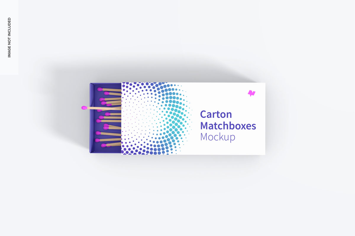 纸质火柴盒图案印花设计展示贴图样机合集 Carton Matchboxes Set Mockup_img_2