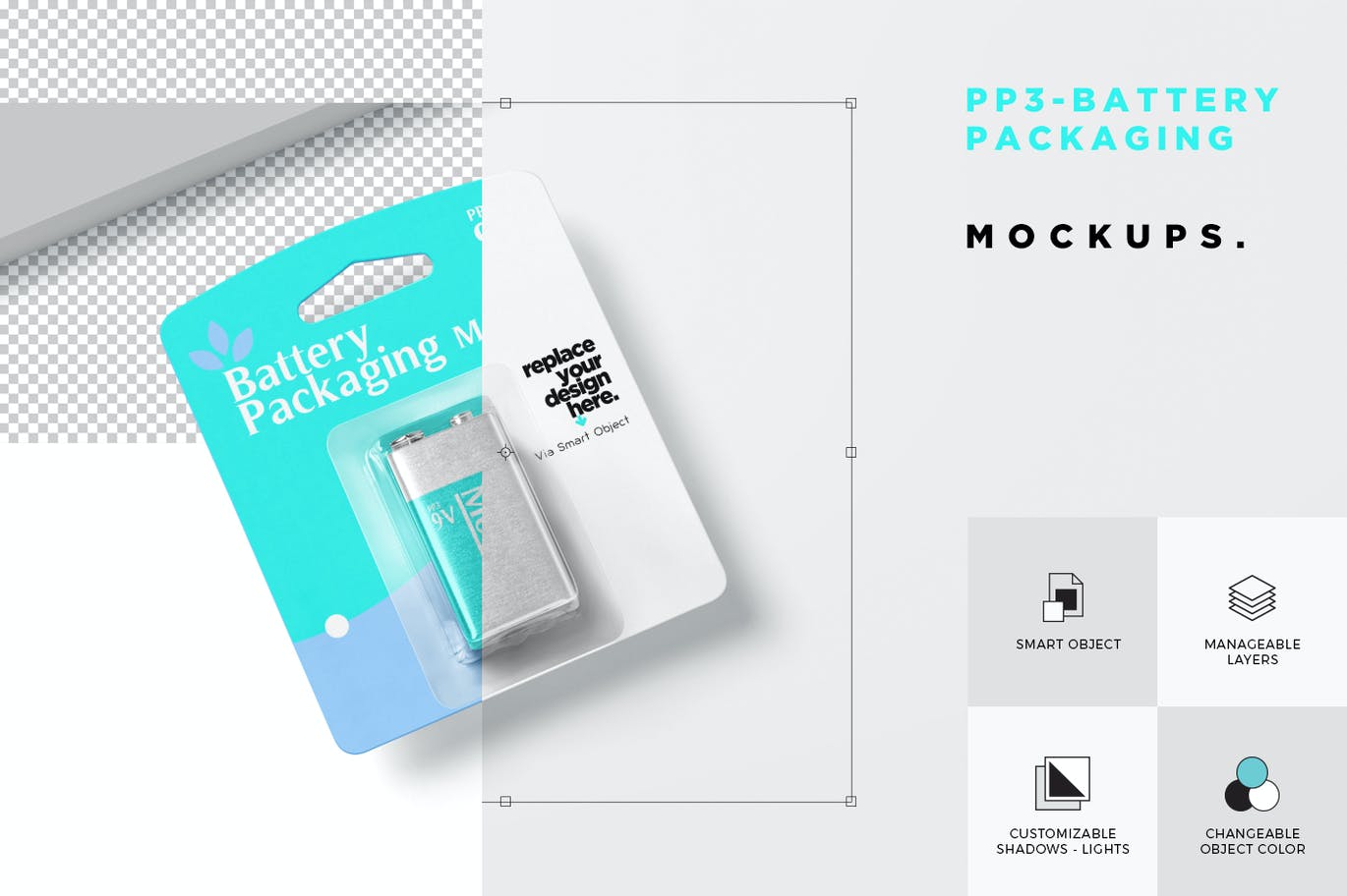 PP3电池包装设计展示贴图样机 PP3 Battery Packaging Mockups_img_2