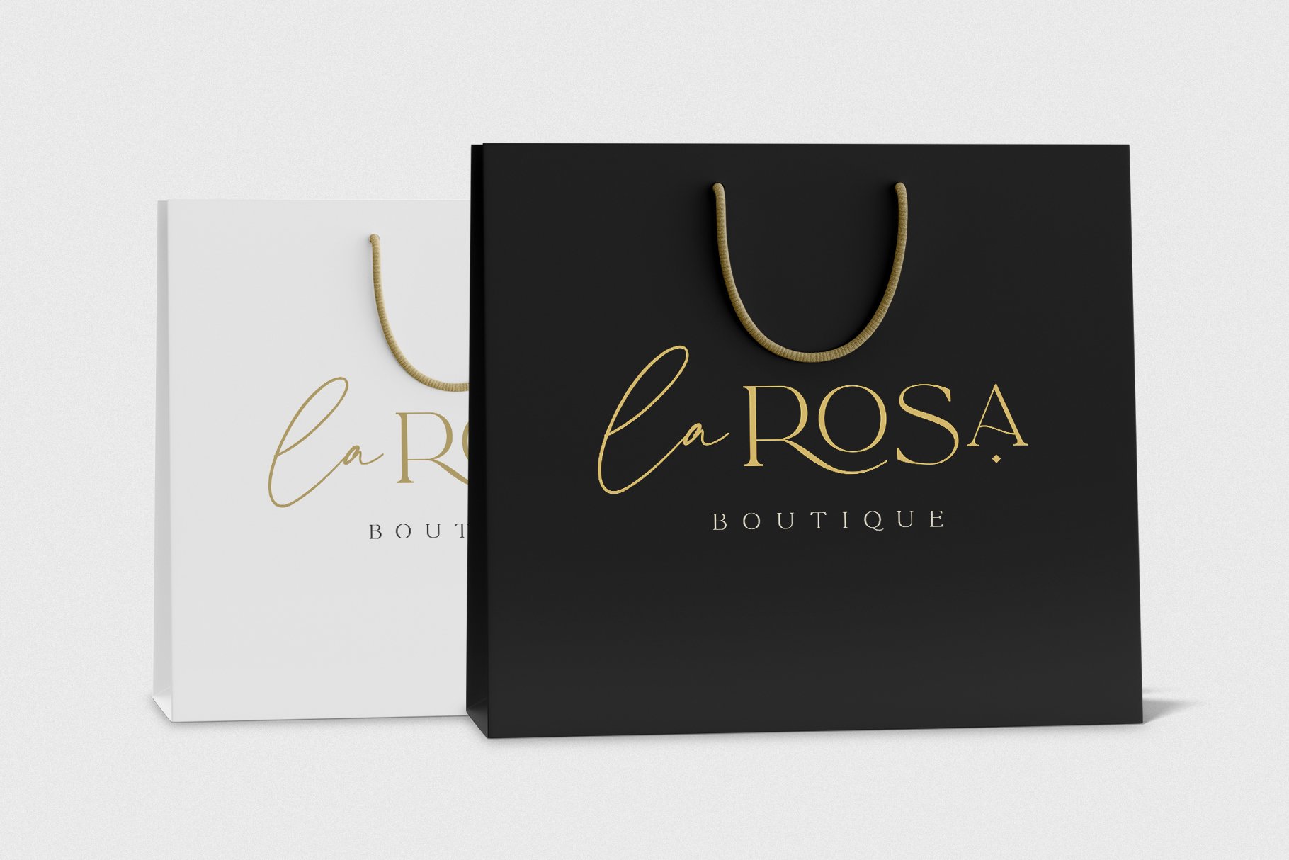 优雅轻奢现代时尚品牌Logo标题衬线签名英文字体素材 La Luxes Font Duo + Logos_img_2