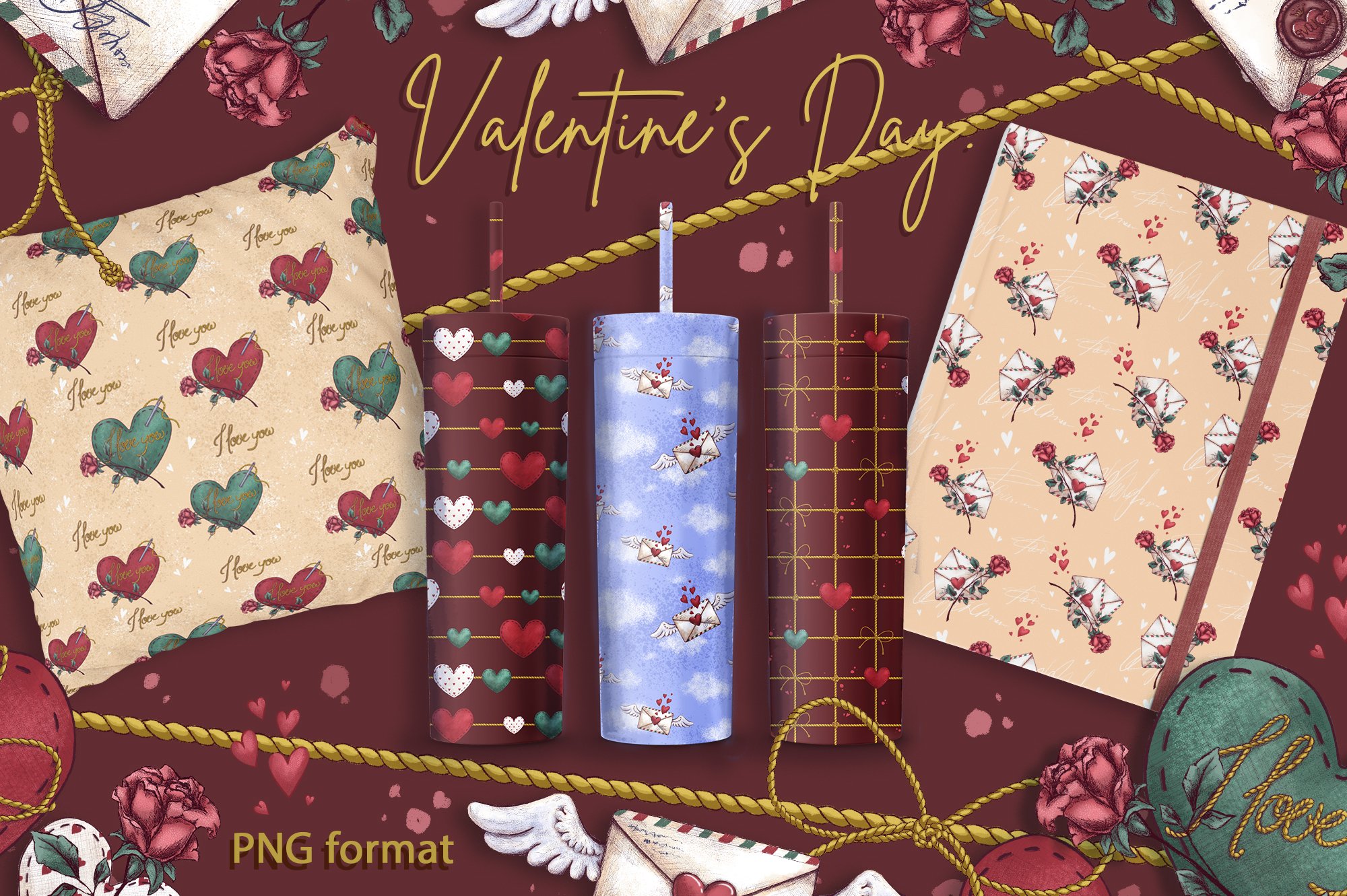 复古老式情人节主题手绘插画PNG免扣图片设计素材 Valentines Day. Gnomes. Holiday Clipart_img_2