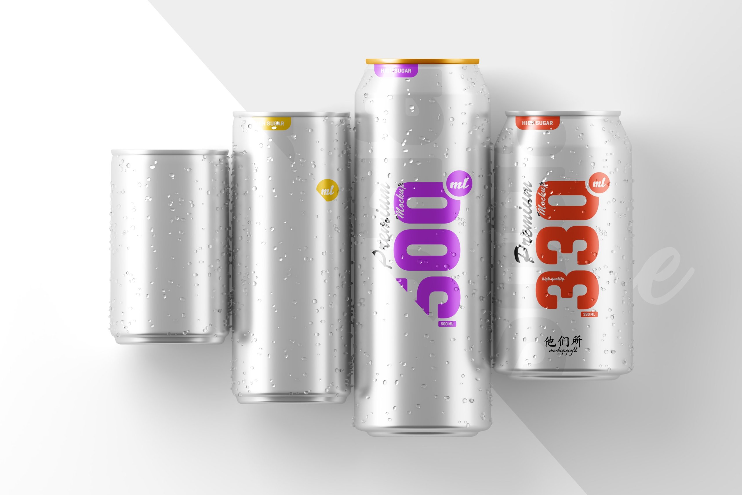 10款多规格啤酒饮料苏打水锡罐易拉罐设计PS贴图模板套装 Multisize Soda Can Mockup_img_2