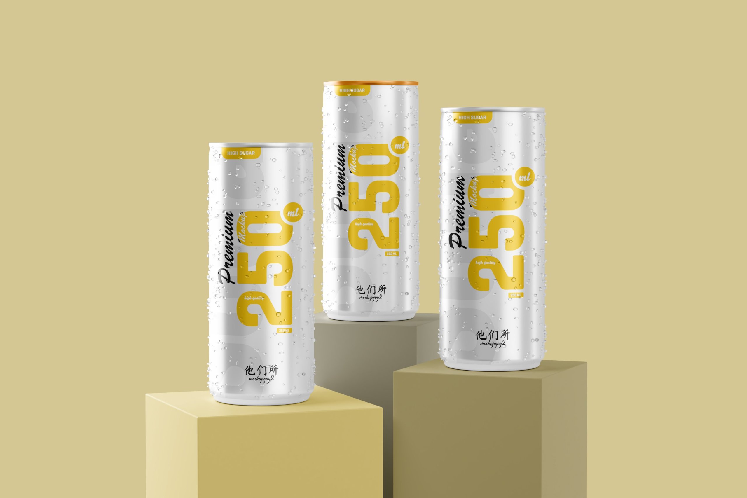 10款250ml啤酒饮料苏打水锡罐易拉罐设计展示样机 250ml Soda Can Mockup_img_2