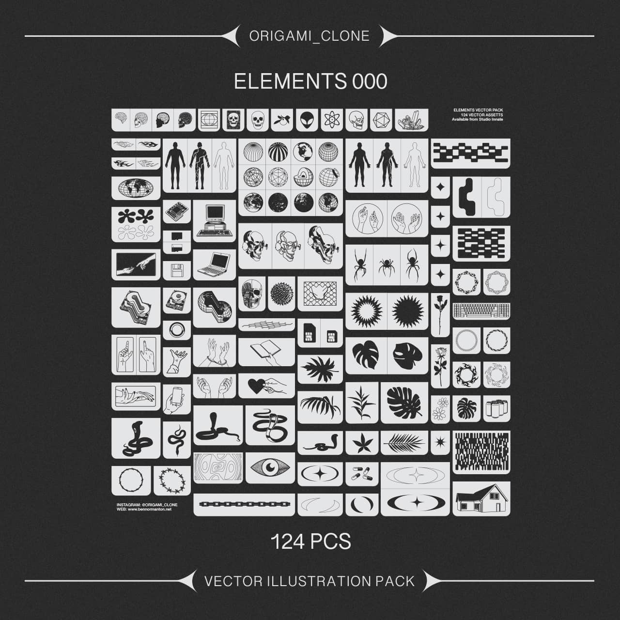 124款潮流贴纸图标徽标Logo设计矢量素材套装 Studio Innate – Elements 000_img_2