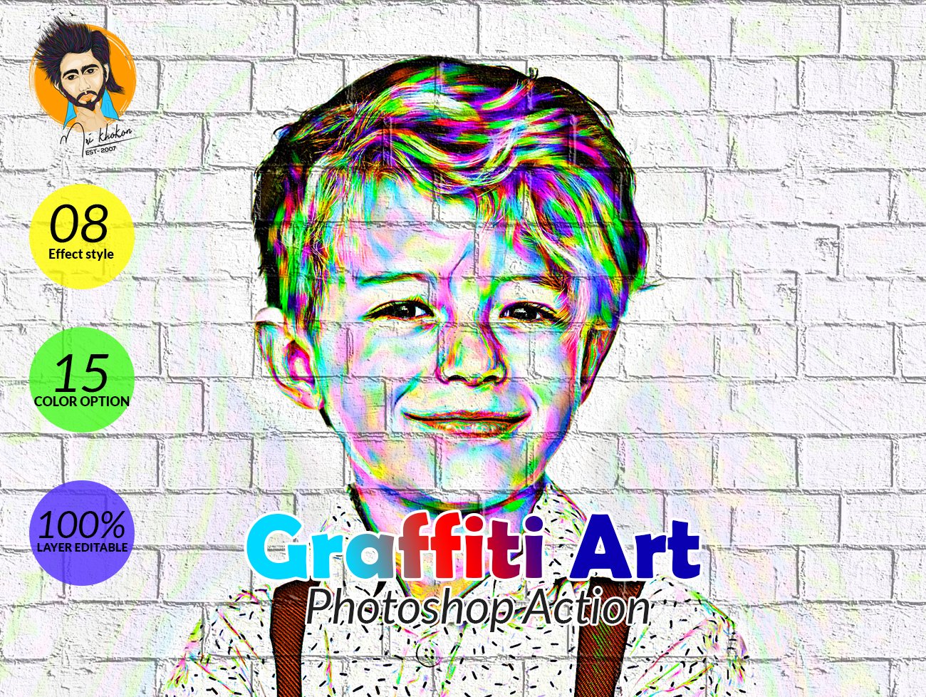 涂鸦艺术照片处理特效PS动作模板 Graffiti Art Photoshop Action_img_2