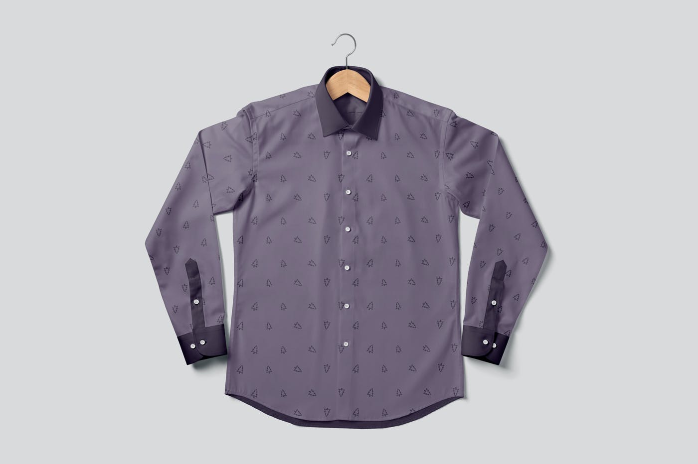 男士纽扣衬衫印花设计PS贴图样机模板 Button Up Shirt For Men Mockups_img_2