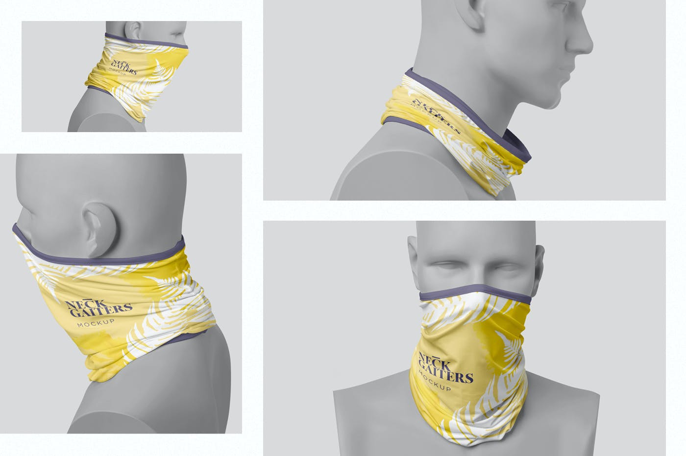 颈部面部防护面罩印花图案设计展示样机 Neck Gaiter Mockups_img_2