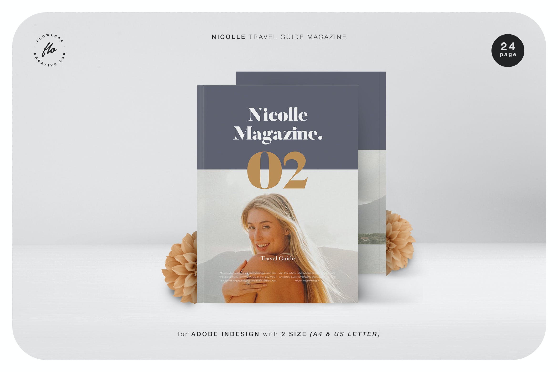 时尚简约摄影作品集画册设计INDD模板素材 Nicolle Travel Guide Magazine_img_2