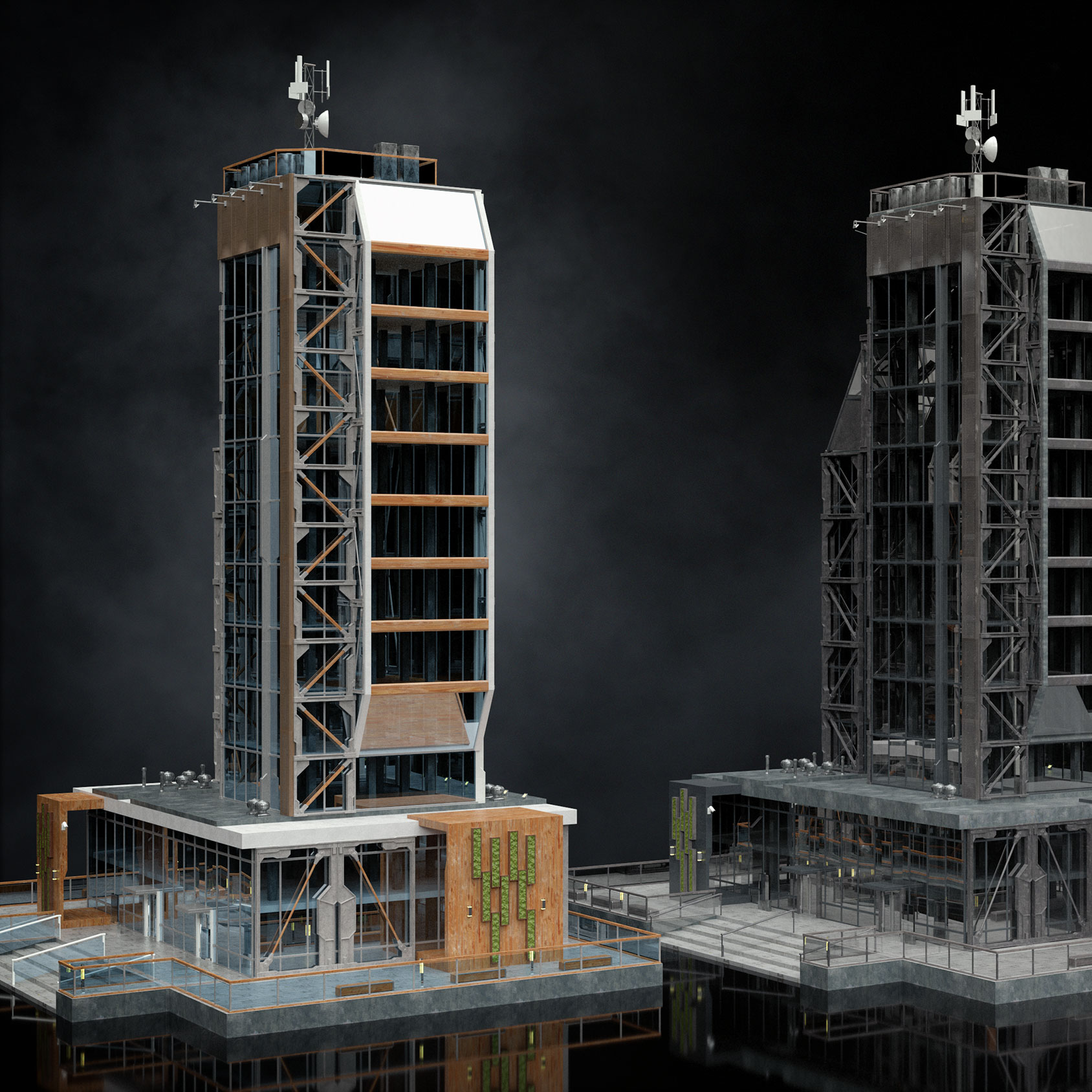 现代化大都市摩天高楼建筑设计3D模型素材 Kitbash3D - Arch Vogue_img_2