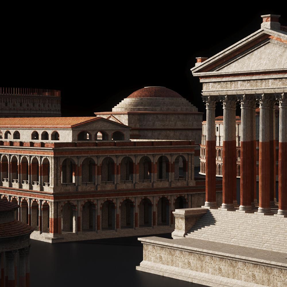 宏伟古罗马城市住宅桥梁竞技场设计3D模型素材 Kitbash3D - Roman Empire_img_2