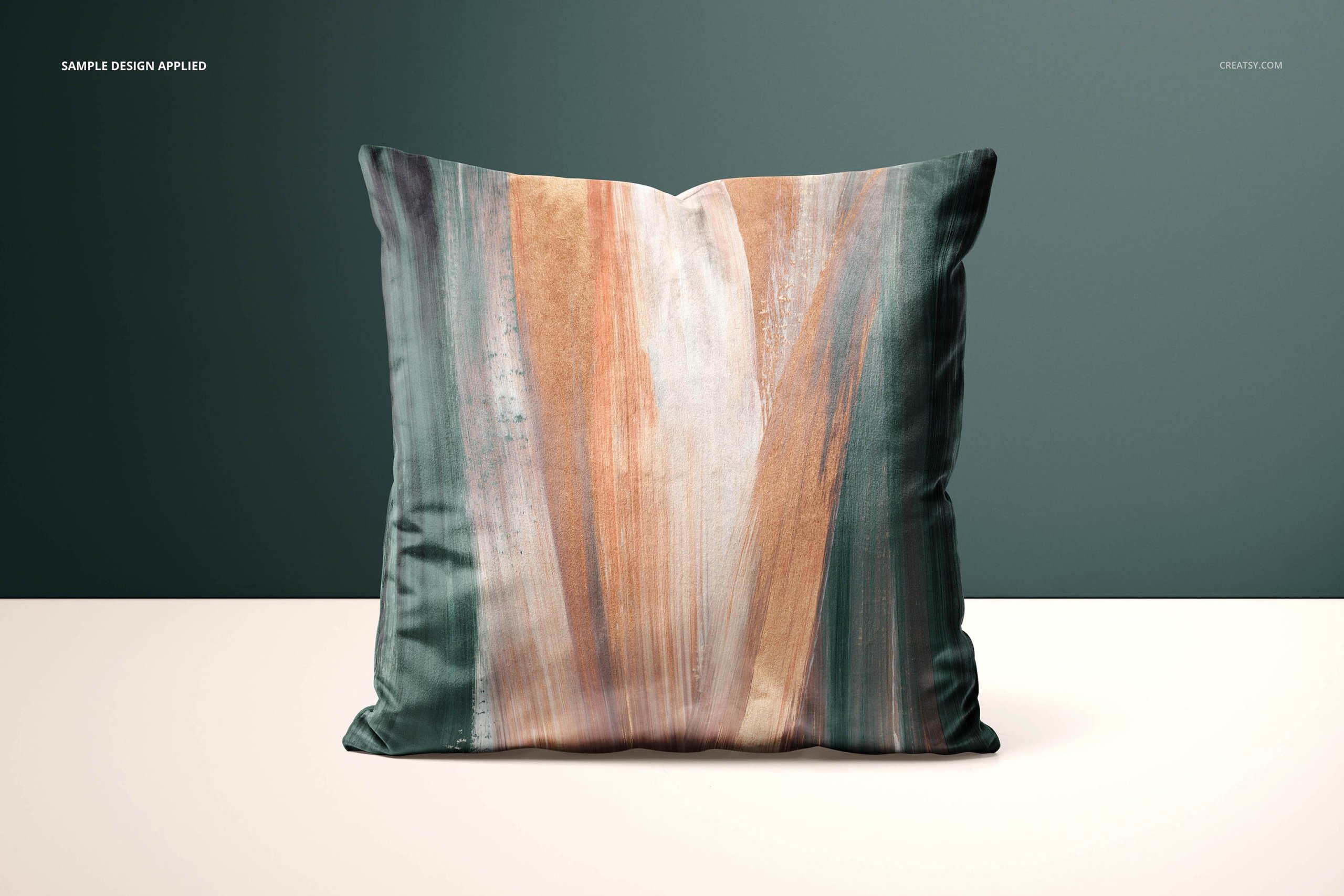 天鹅绒面料坐垫抱枕印花图案设计PS贴图样机合集 Velvet Cushion Cover Mockup Set_img_2