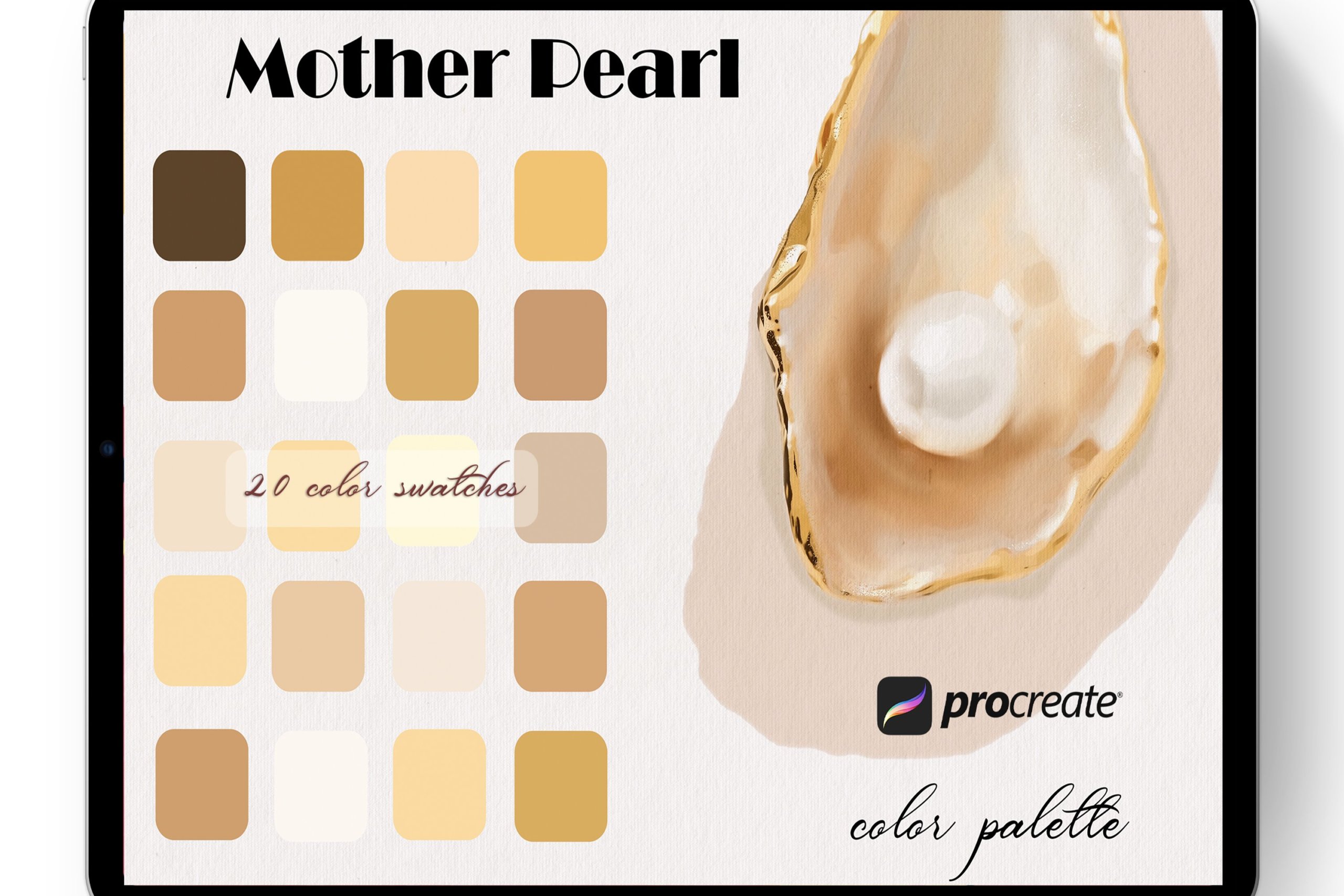 20款优雅Procreate调色板设计素材 Mother Pearl Color Palette Procreate_img_2