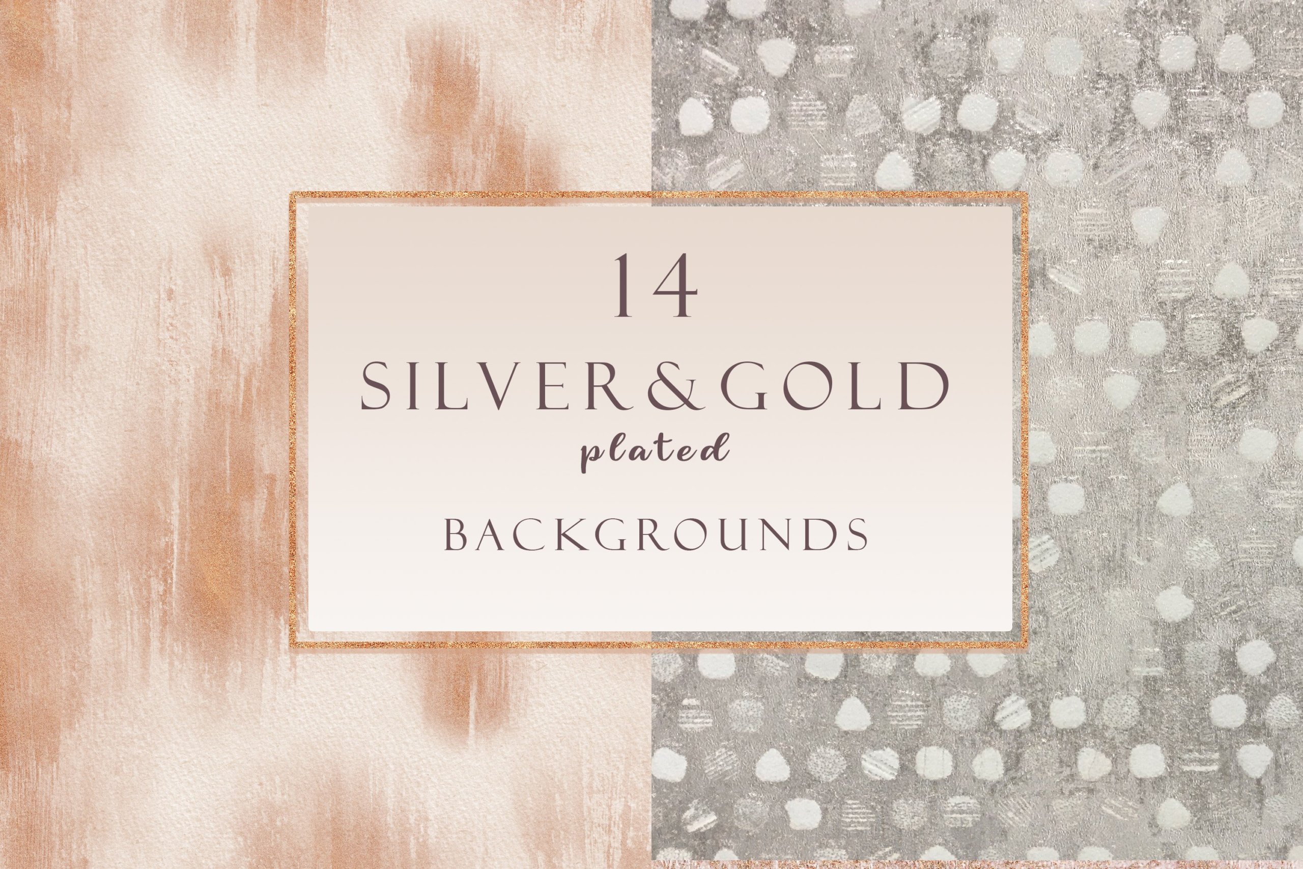 14款高清镀金镀银包装海报设计背景图片素材 Gold&Silver Plated Backgrounds Set_img_2