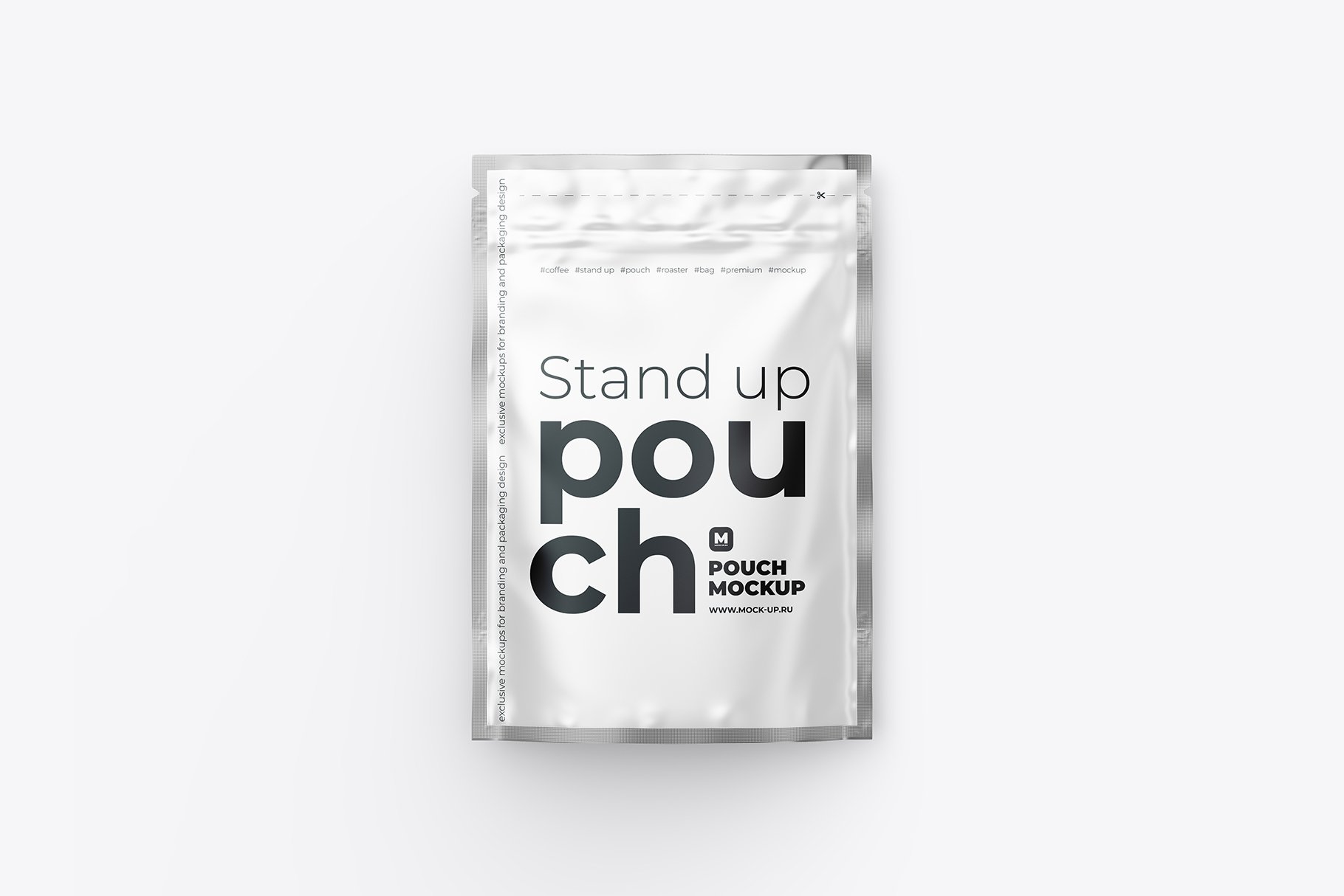 前视图自立式食品拉链自封袋设计展示贴图样机 4x6 Stand-Up Pouch Mockup. Front_img_2