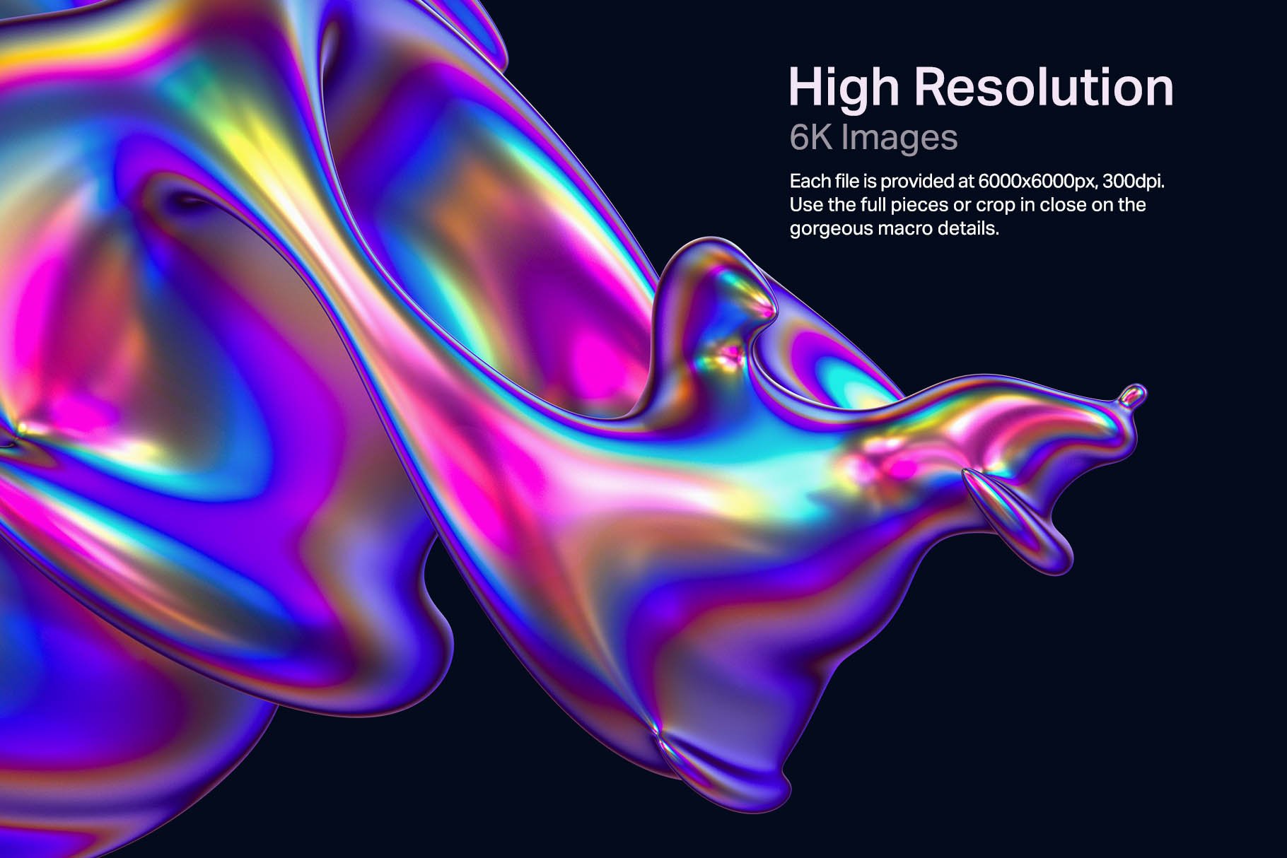 24款潮流抽象彩虹金属全息镭射艺术3D立体图形PNG免抠图片素材 Hyper - Abstract Cyclone Shapes_img_2