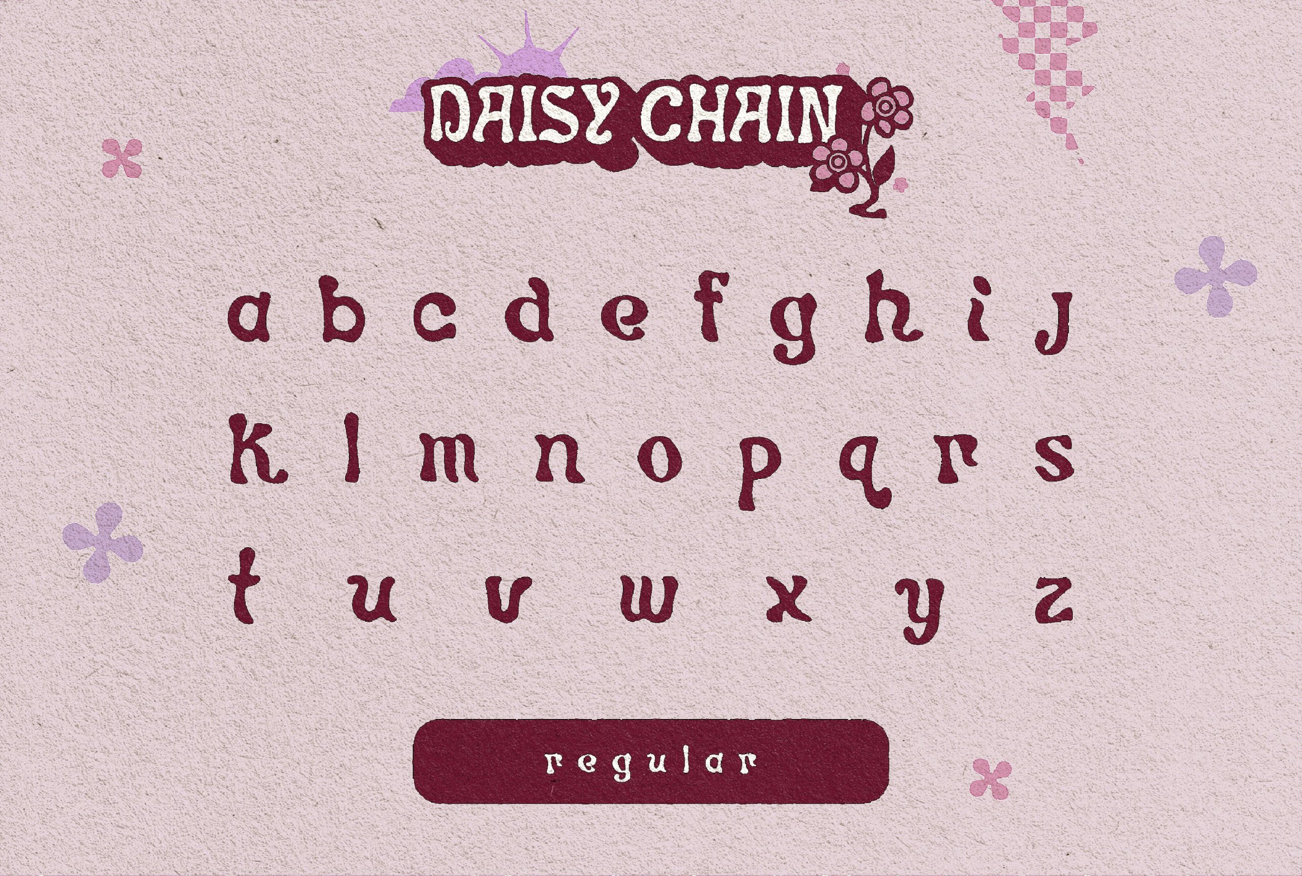 时尚复古卡通标题徽标Logo斜体装饰英文字体素材 DAISY CHAIN - A Funky Display Face_img_2