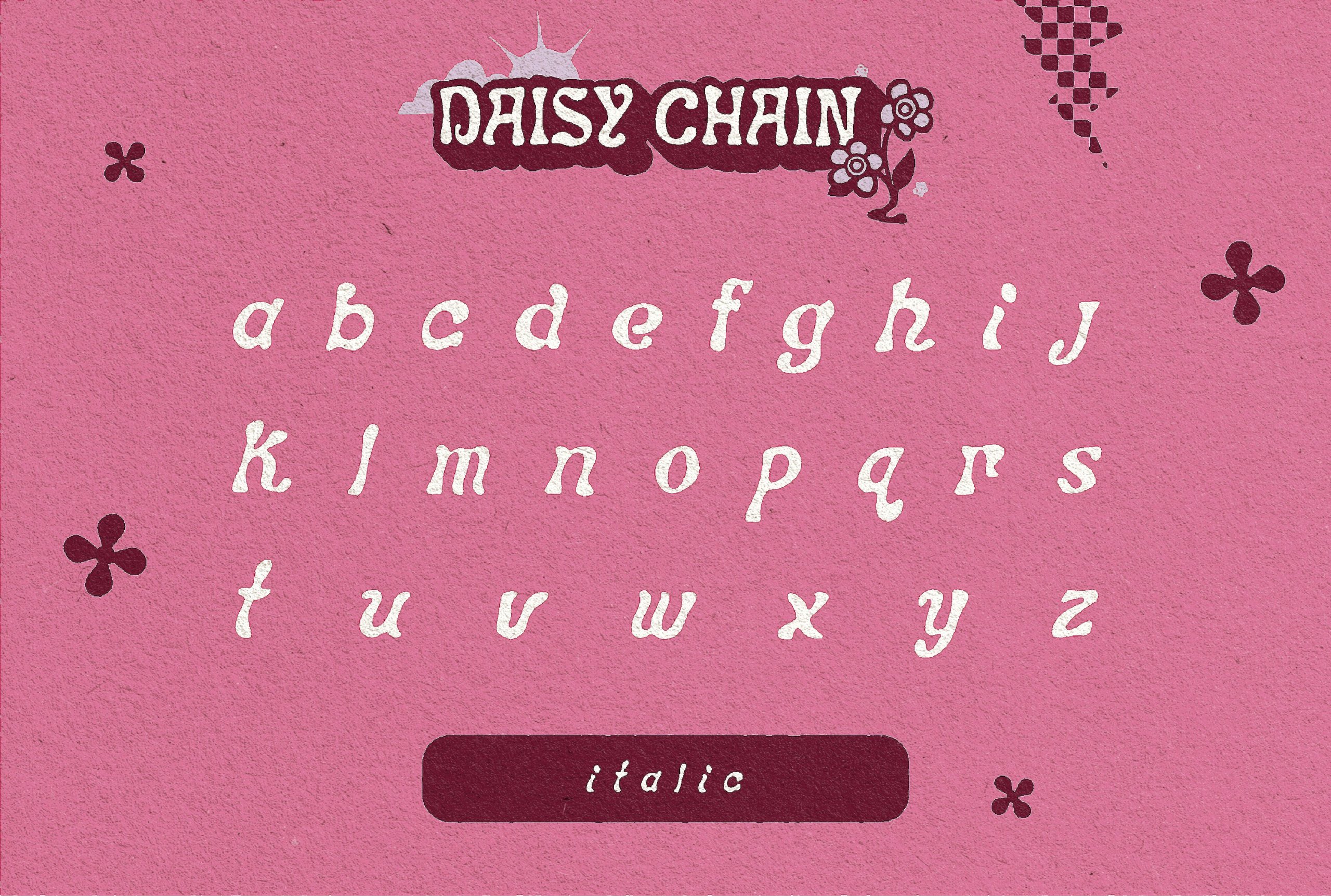 时尚复古卡通标题徽标Logo斜体装饰英文字体素材 DAISY CHAIN - A Funky Display Face_img_2