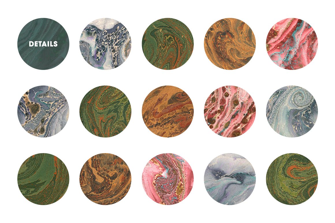 15个抽象高清大理石纸质纹理背景图片设计素材 15 Authentic Marbled Paper Textures_img_2