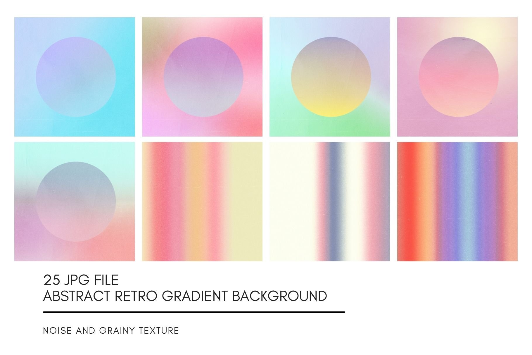 25款炫彩抽象渐变颗粒噪点背景底纹JPG图片设计素材 25 Gradient Retro Background_img_2