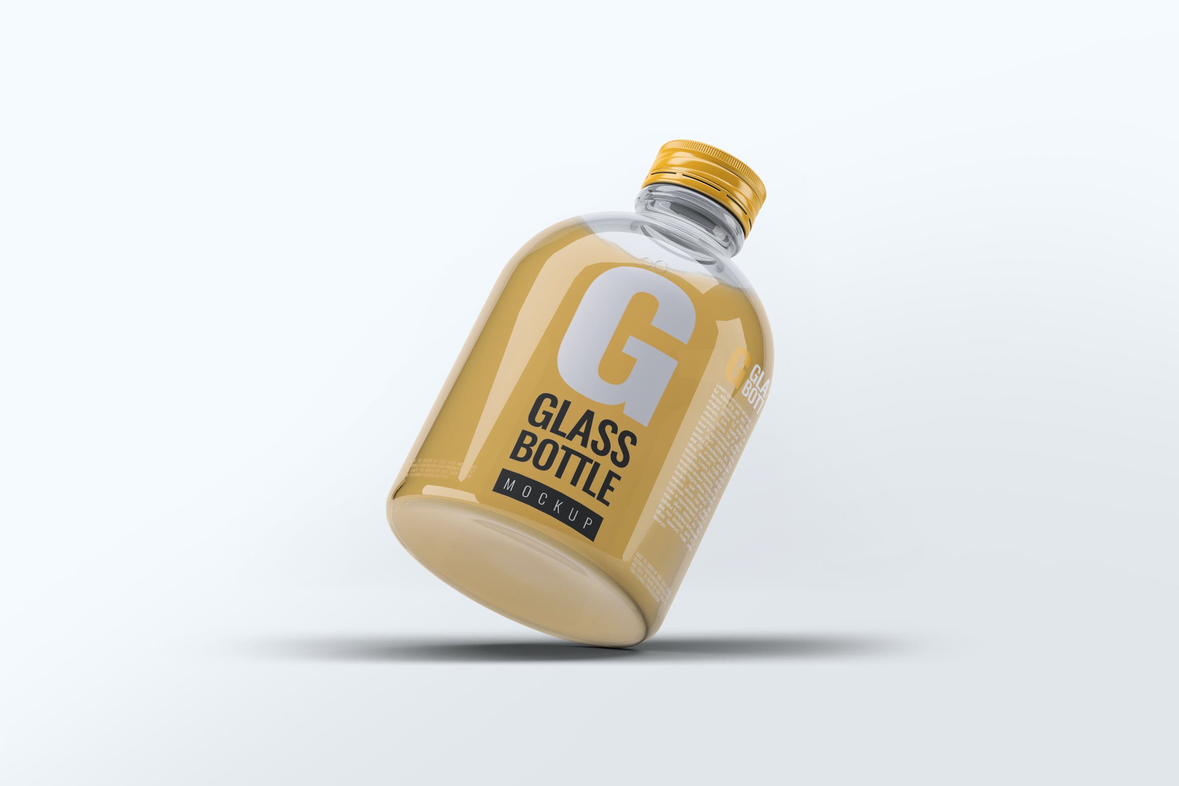 6款逼真饮料玻璃瓶外观设计展示贴图样机 Glass Bottle Mock-Up v.2_img_2