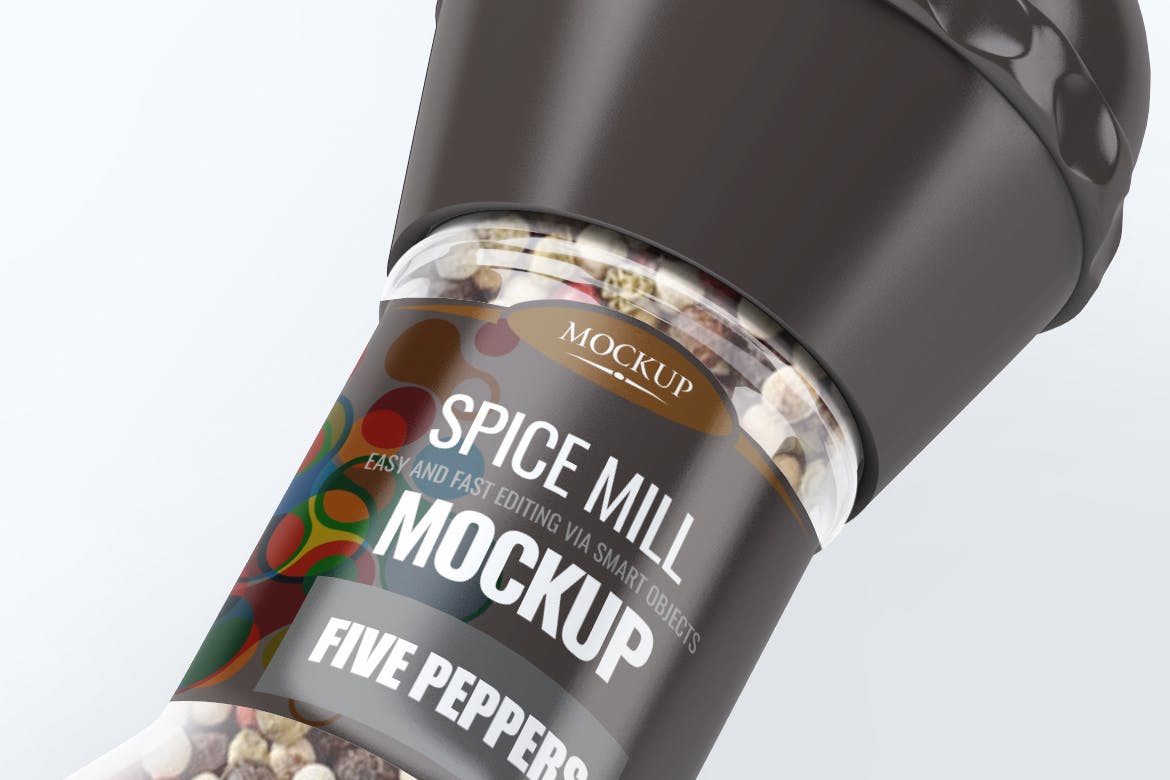 5款香料玻璃瓶模拟样机模板 Spice Mill Mock-Up_img_2