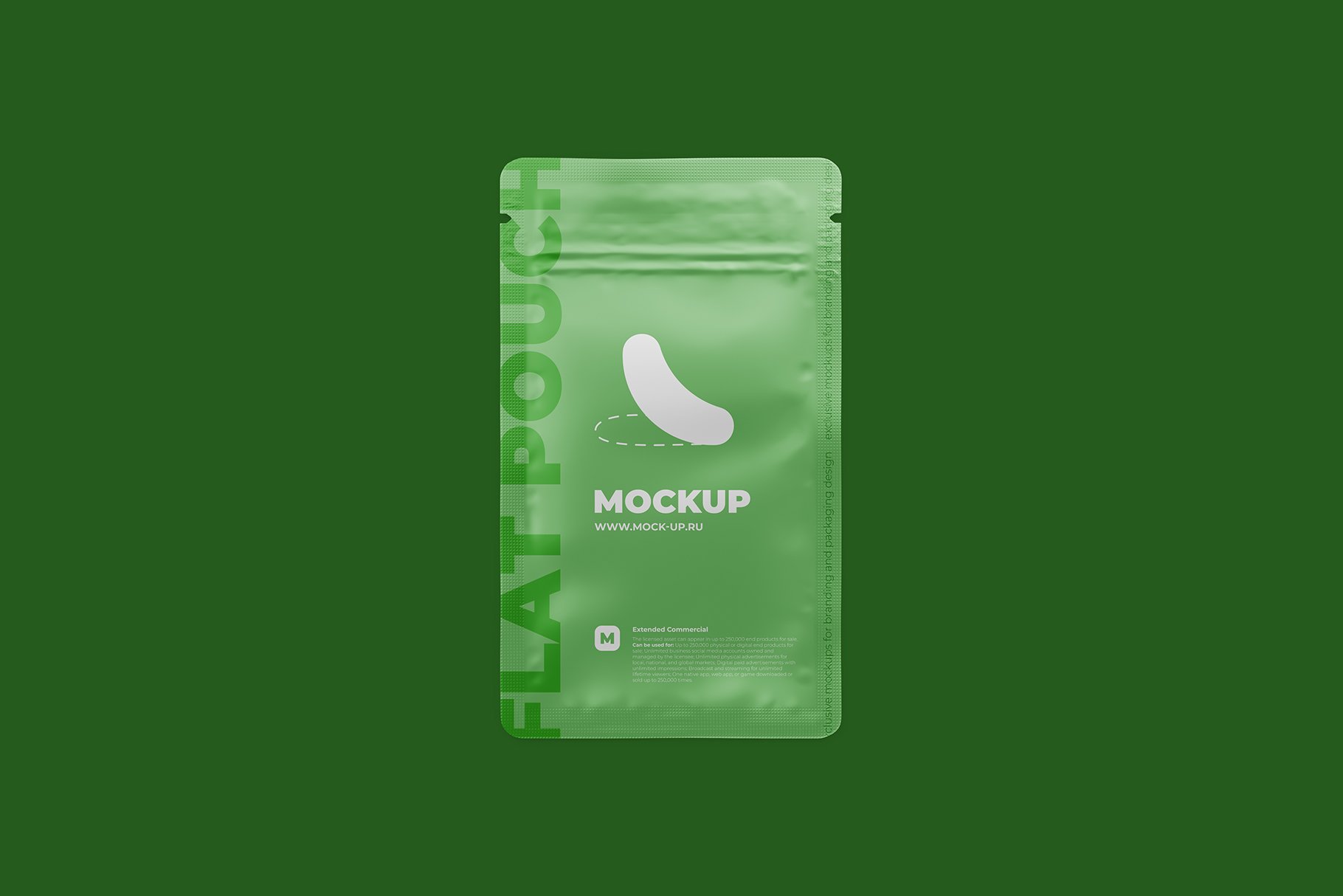 简洁香料自封塑料袋设计展示贴图样机 Zip Sachet Mockup. Flat Empty Pouch_img_2