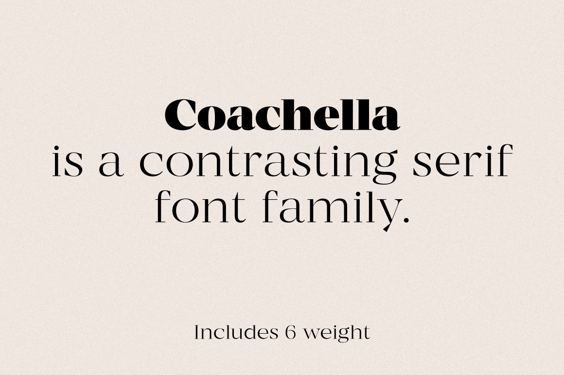现代优雅杂志标题徽标Logo设计衬线英文字体素材 MADE Coachella Font_img_2