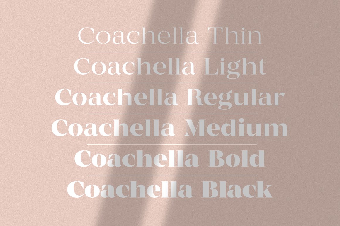 现代优雅杂志标题徽标Logo设计衬线英文字体素材 MADE Coachella Font_img_2