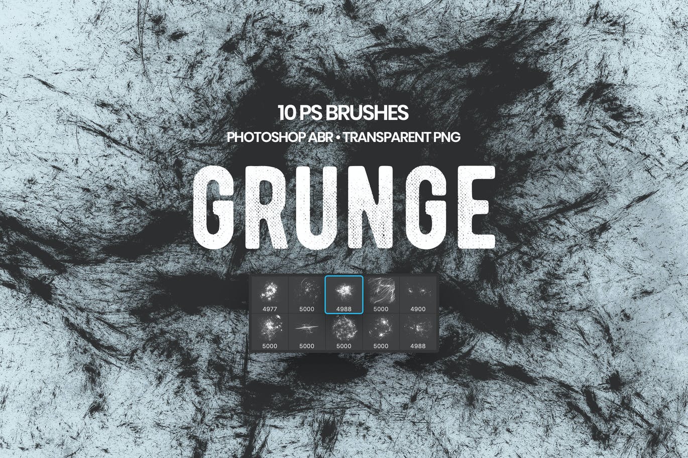 粗糙水墨划痕线条PS笔刷设计素材 Grunge Photoshop Brushes_img_2