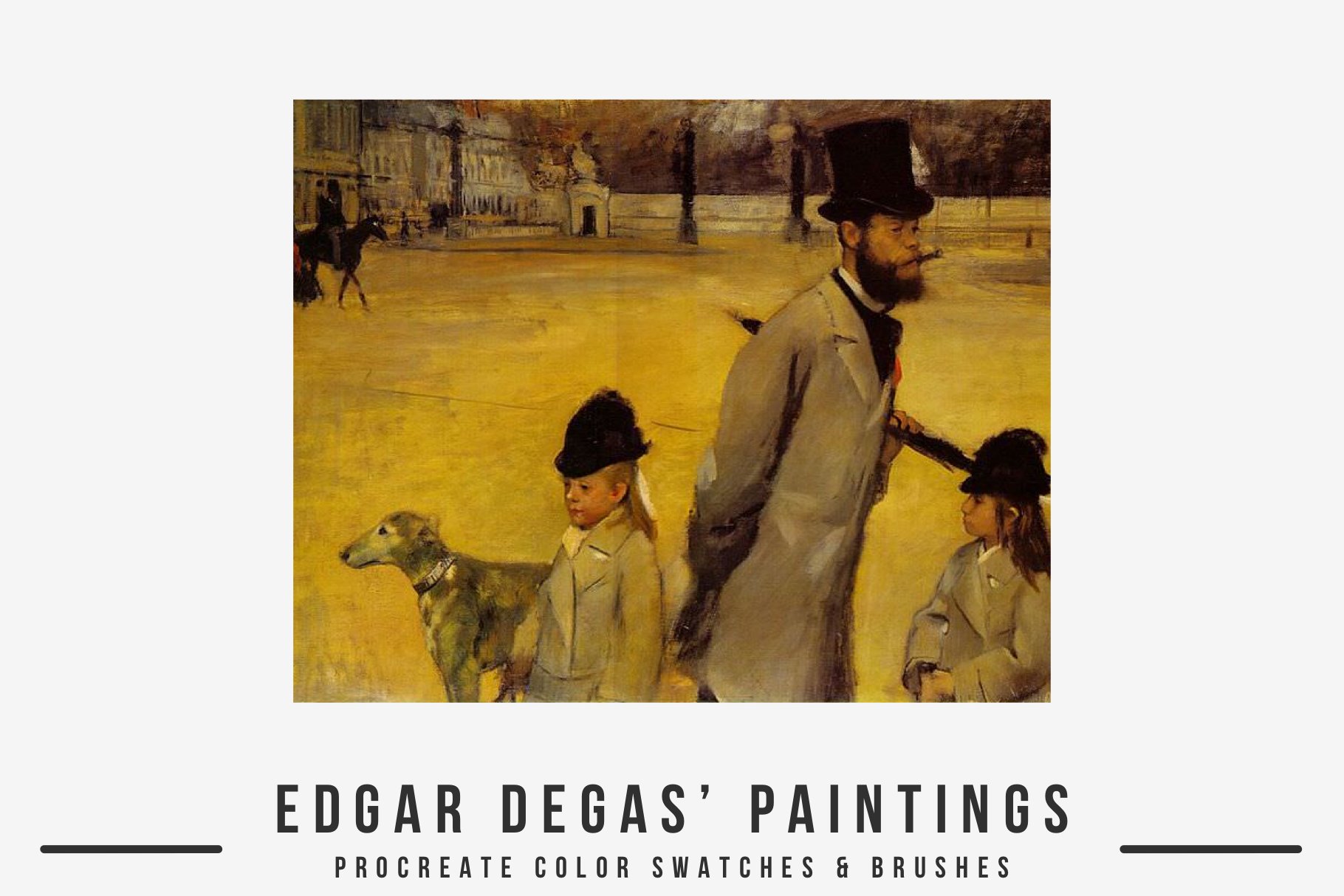 复古丙烯酸艺术绘画效果Procreate笔刷色板设计素材 Edgar Degas Art Procreate Brushes_img_2