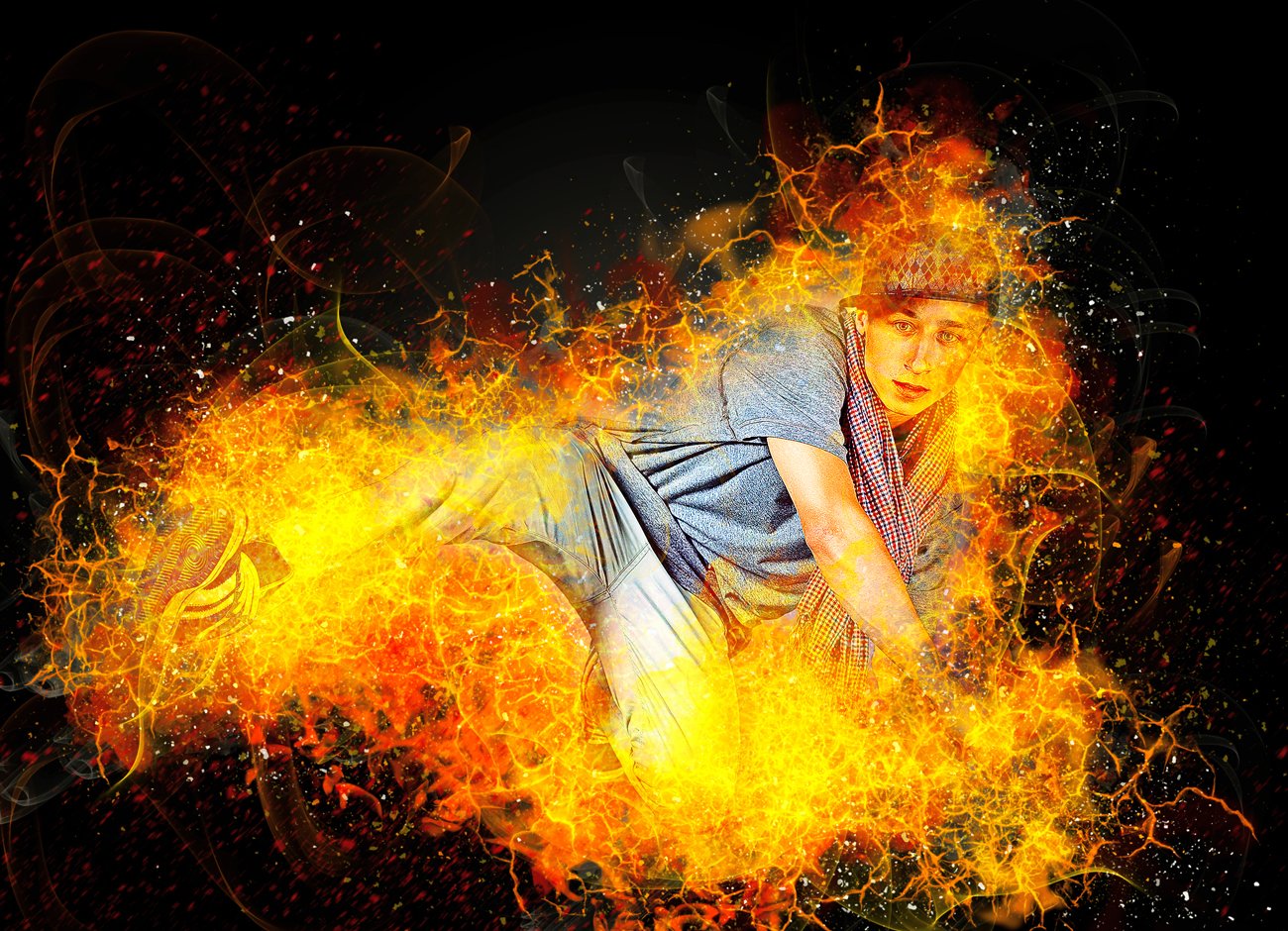 炫酷火焰效果照片处理特效PS动作模板 Fire Effect Photoshop Action_img_2