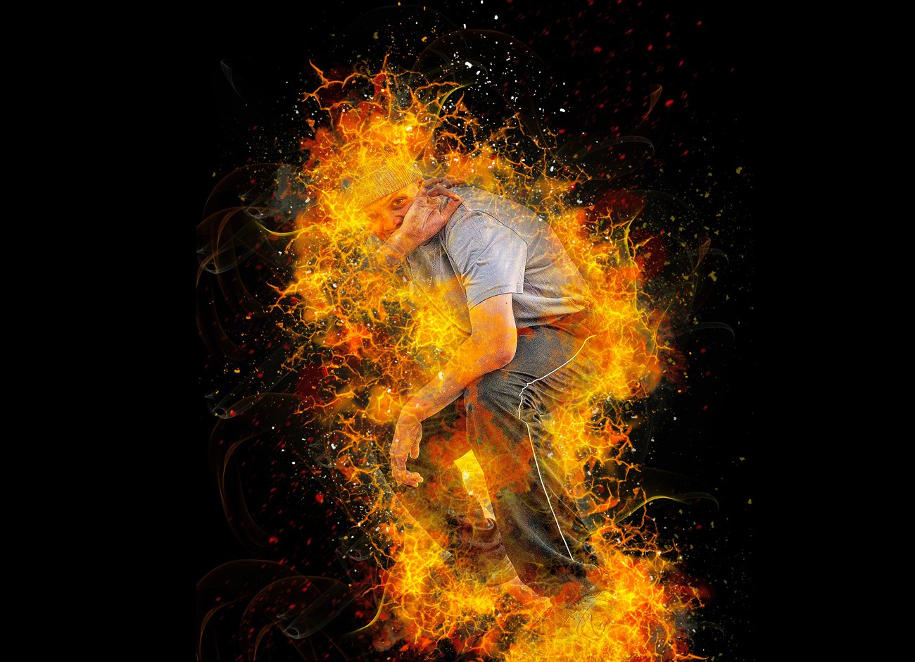 炫酷火焰效果照片处理特效PS动作模板 Fire Effect Photoshop Action_img_2