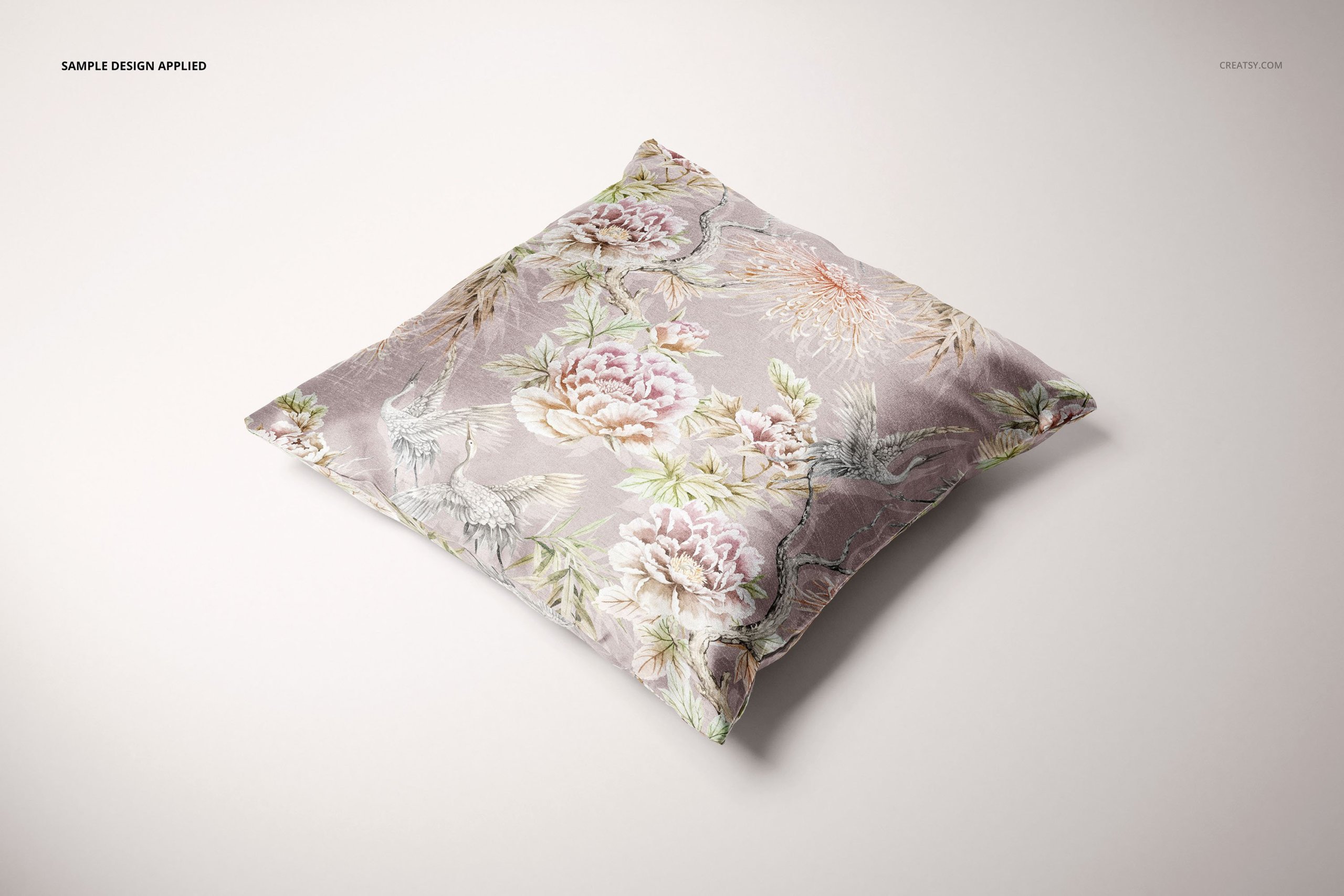 方形丝绸枕头抱枕印花图案设计PS贴图样机模板合集 Polyester Cushion Cover Mockup Set_img_2