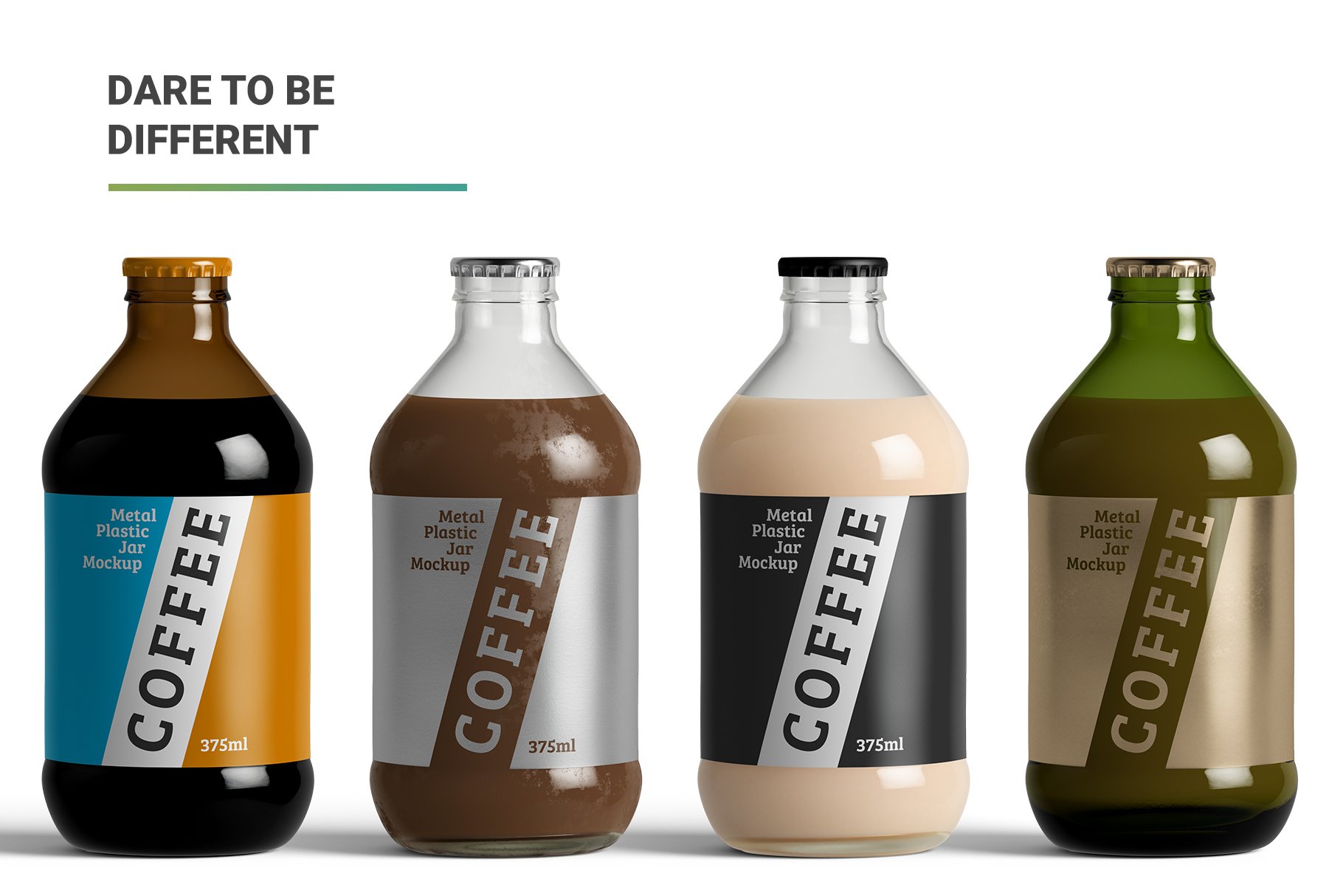 棕色咖啡玻璃瓶标签设计PS贴图样机模板 Coffee Bottle Jar Mockup_img_2