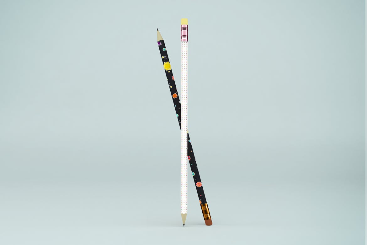 办公用品铅笔外观设计展示贴图样机 Pencil Mockup_img_2