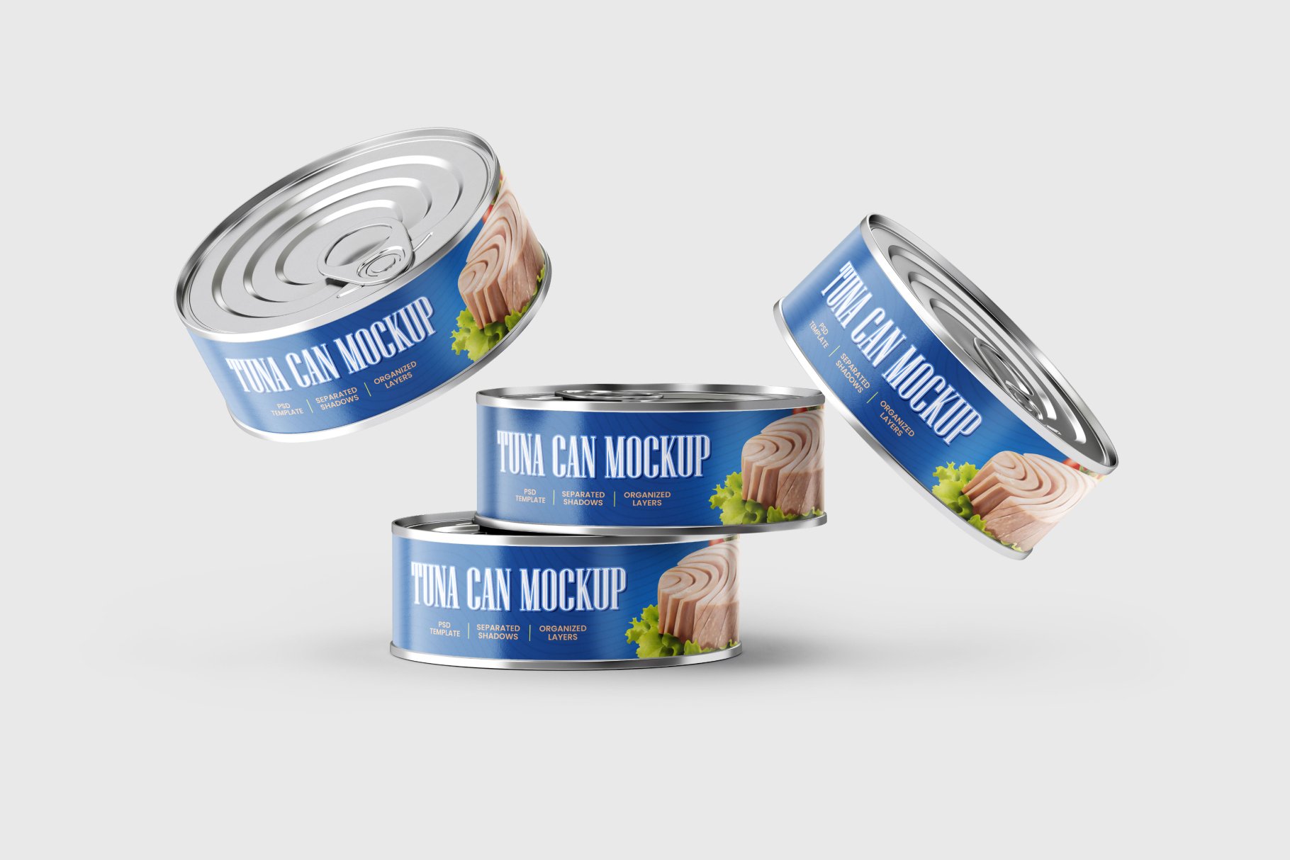 8款牛肉鱼罐头金属锡罐设计展示贴图样机合集 Tuna Tin Can Mockup Set_img_2