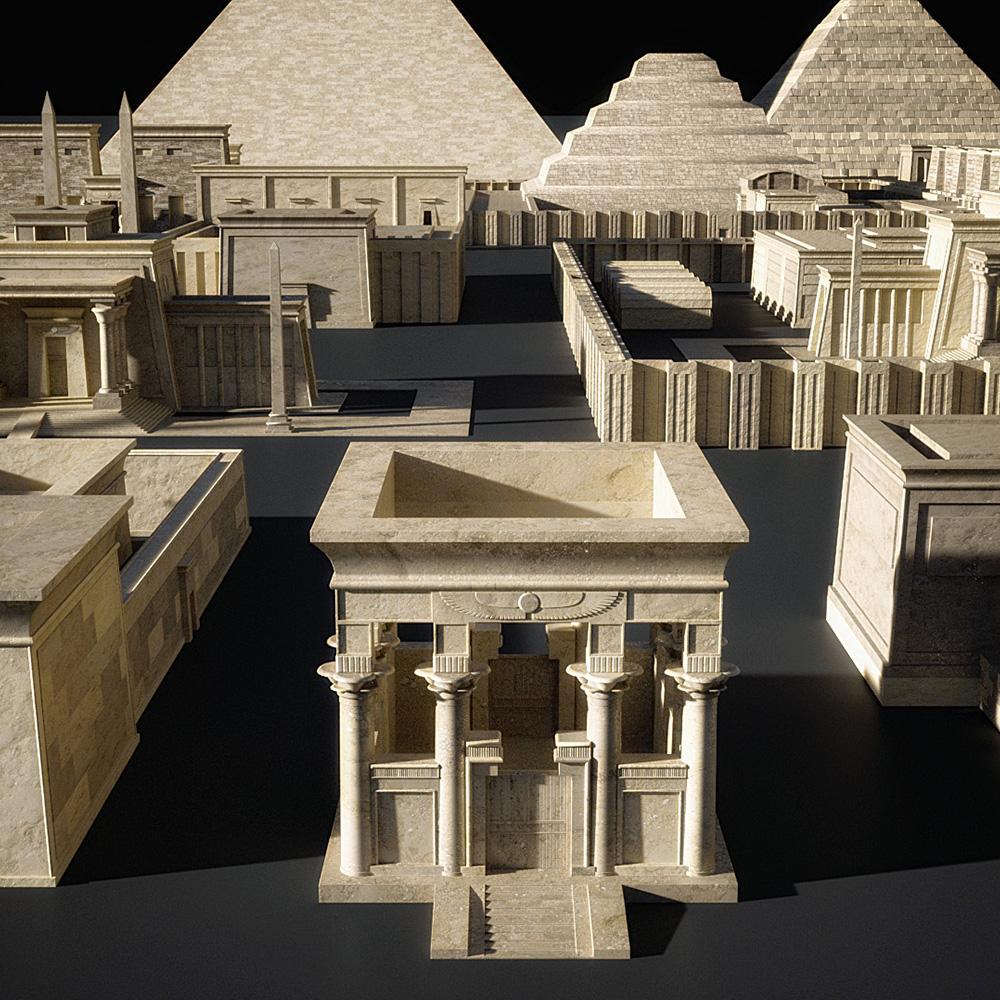 古埃及主题游戏电影金字塔庙宇建筑设计3D模型素材 Kitbash3D - Egypt_img_2