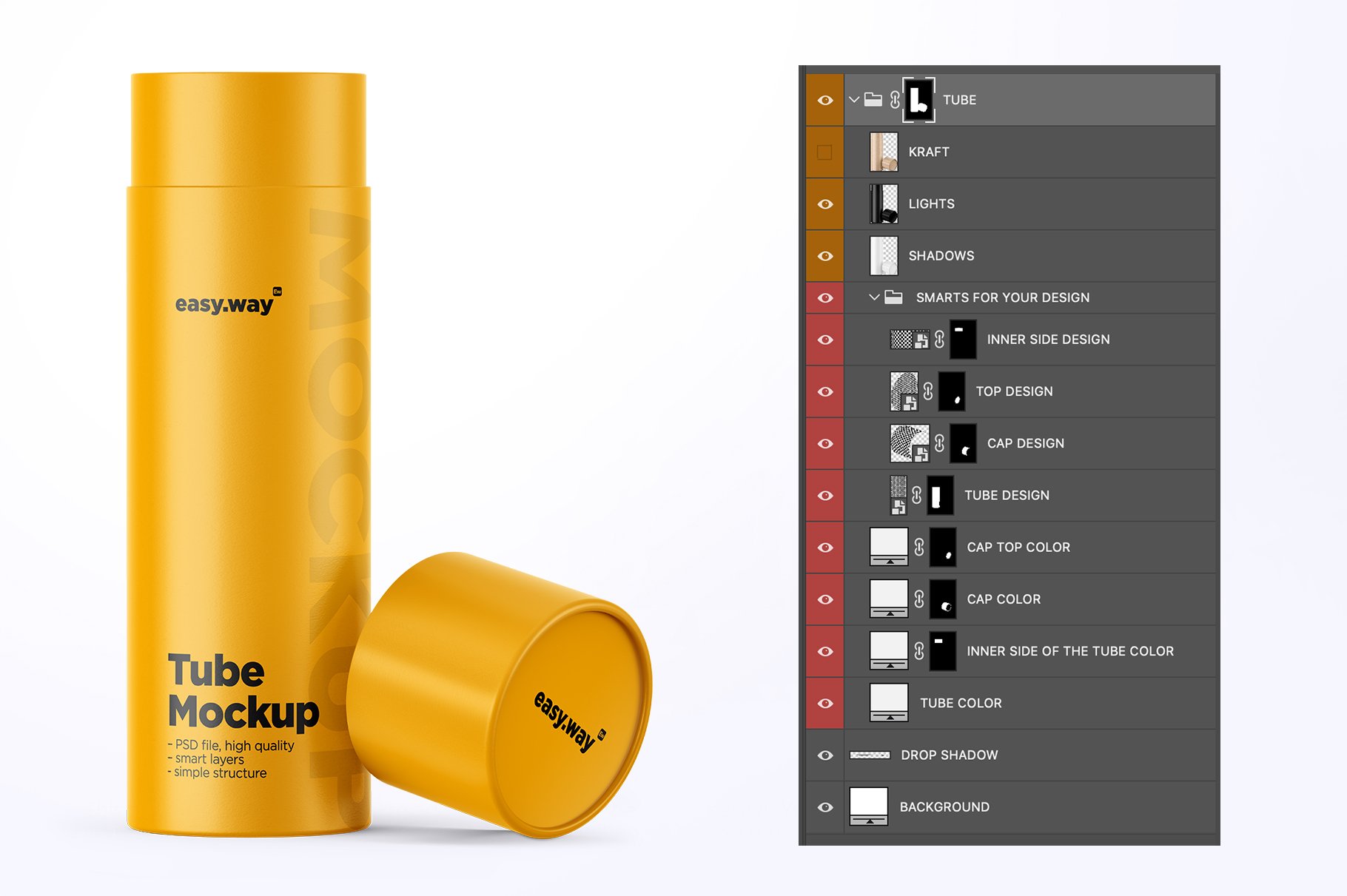 信件产品包装纸管外观设计展示贴图样机合集 Tubes PSD Mockups Pack_img_2