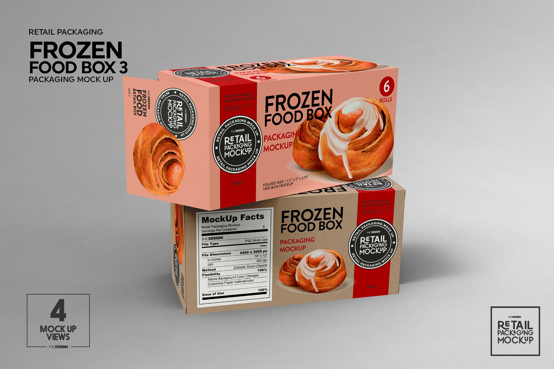 冷冻食品包装纸盒设计PS贴图样机模板 Retail Frozen Food Packaging3 Mockup_img_2